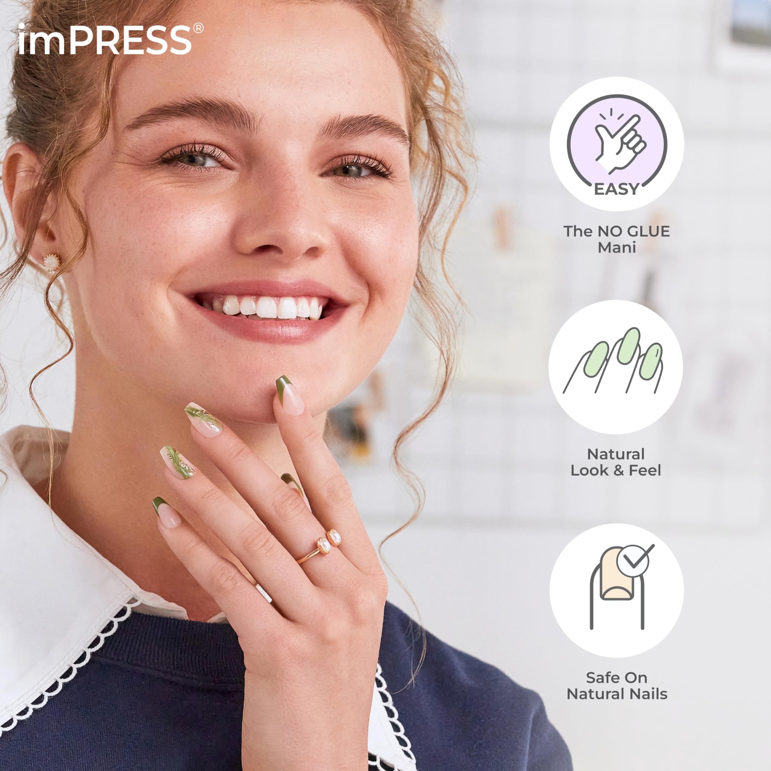 Foto 7 pulgar | Uñas A Presión Impress «tal Como Estaban», Sin Pegamento, Tamaño Mediano - Venta Internacional.