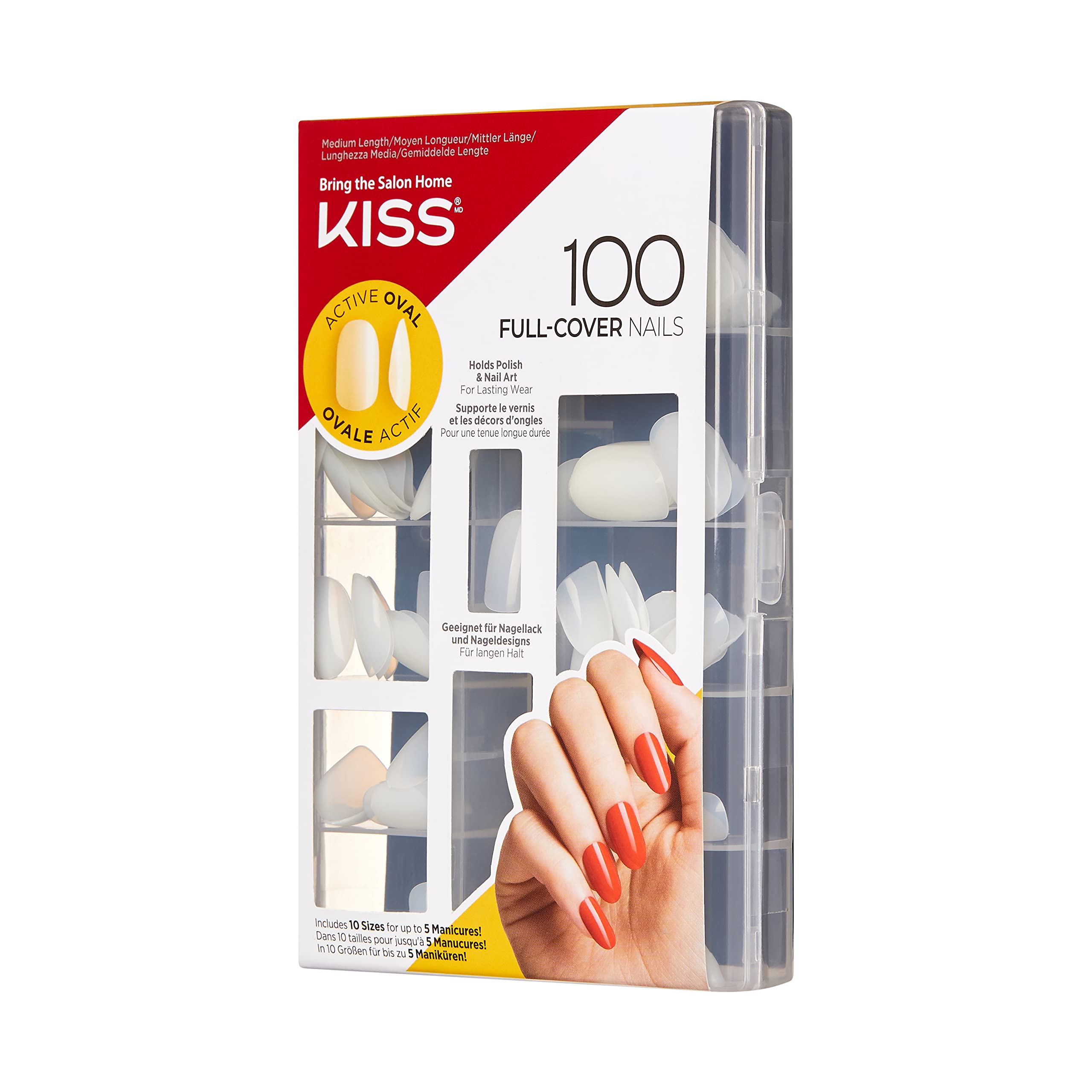 Foto 6 pulgar | Nails Kiss 100, Tapa Completa, A Presión Con Pegamento Para Uñas «active Oval» - Venta Internacional.