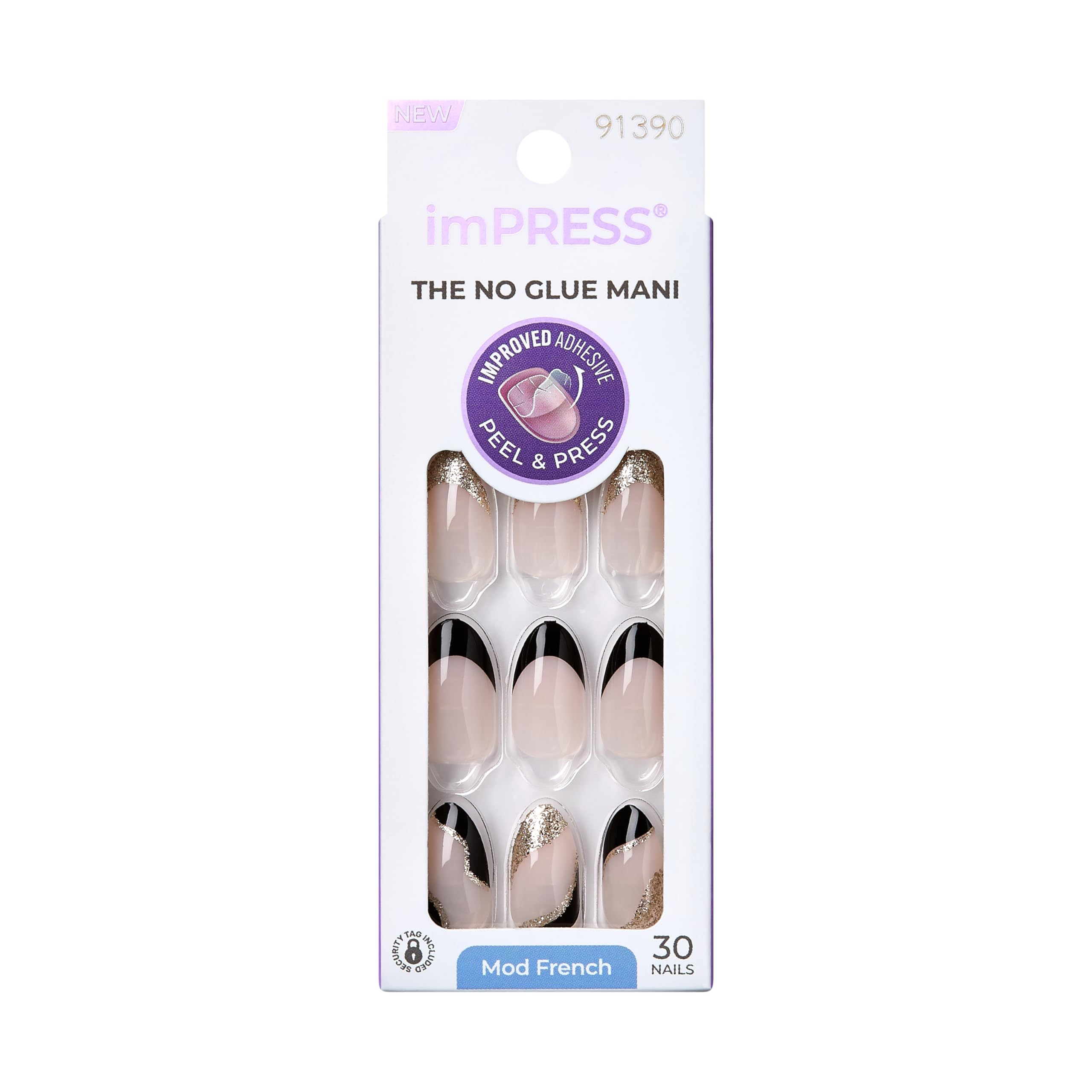 Foto 2 pulgar | Manicura Francesa Impress 'illusion' Press-on Nails, Tamaño Mediano - Venta Internacional.