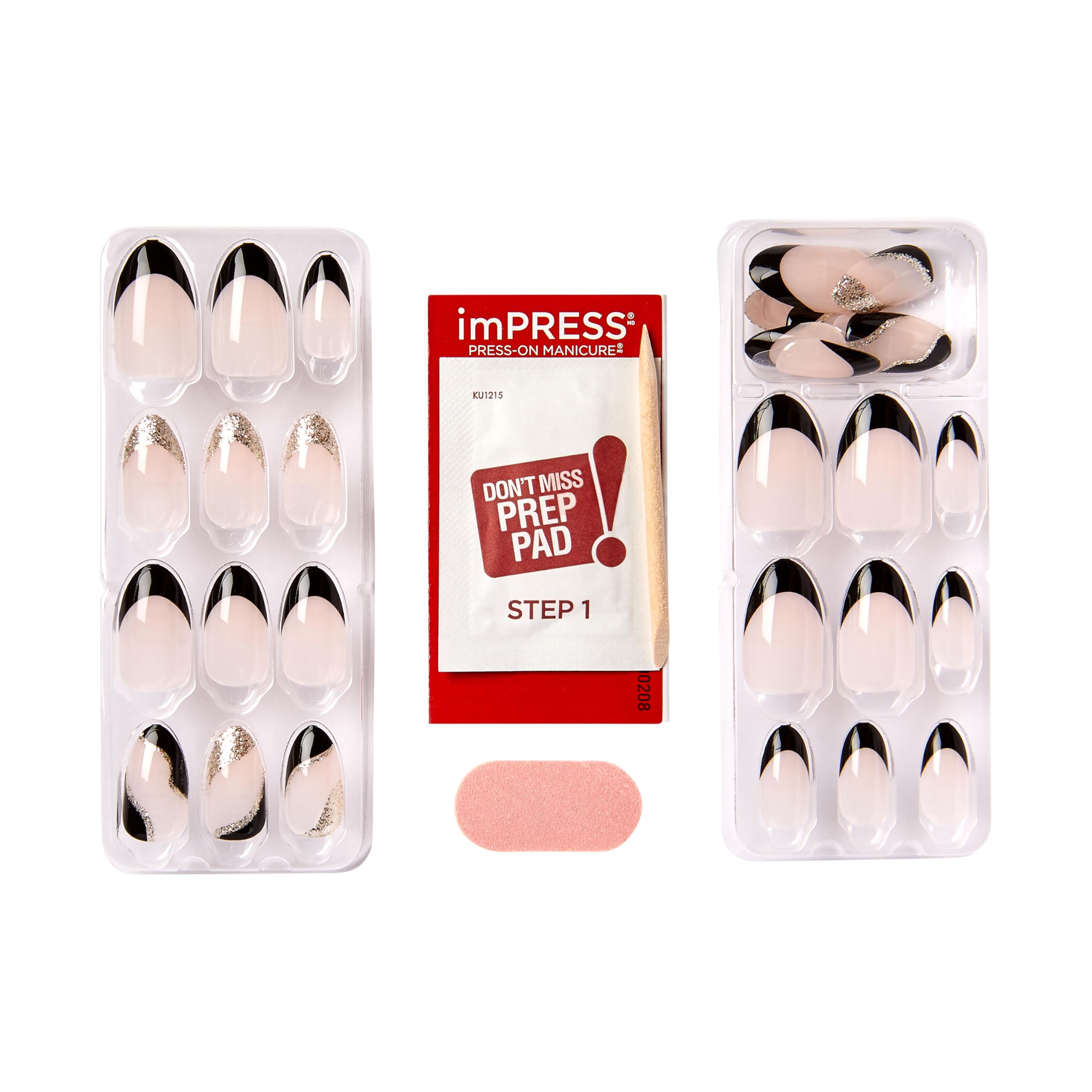 Foto 5 pulgar | Manicura Francesa Impress 'illusion' Press-on Nails, Tamaño Mediano - Venta Internacional.