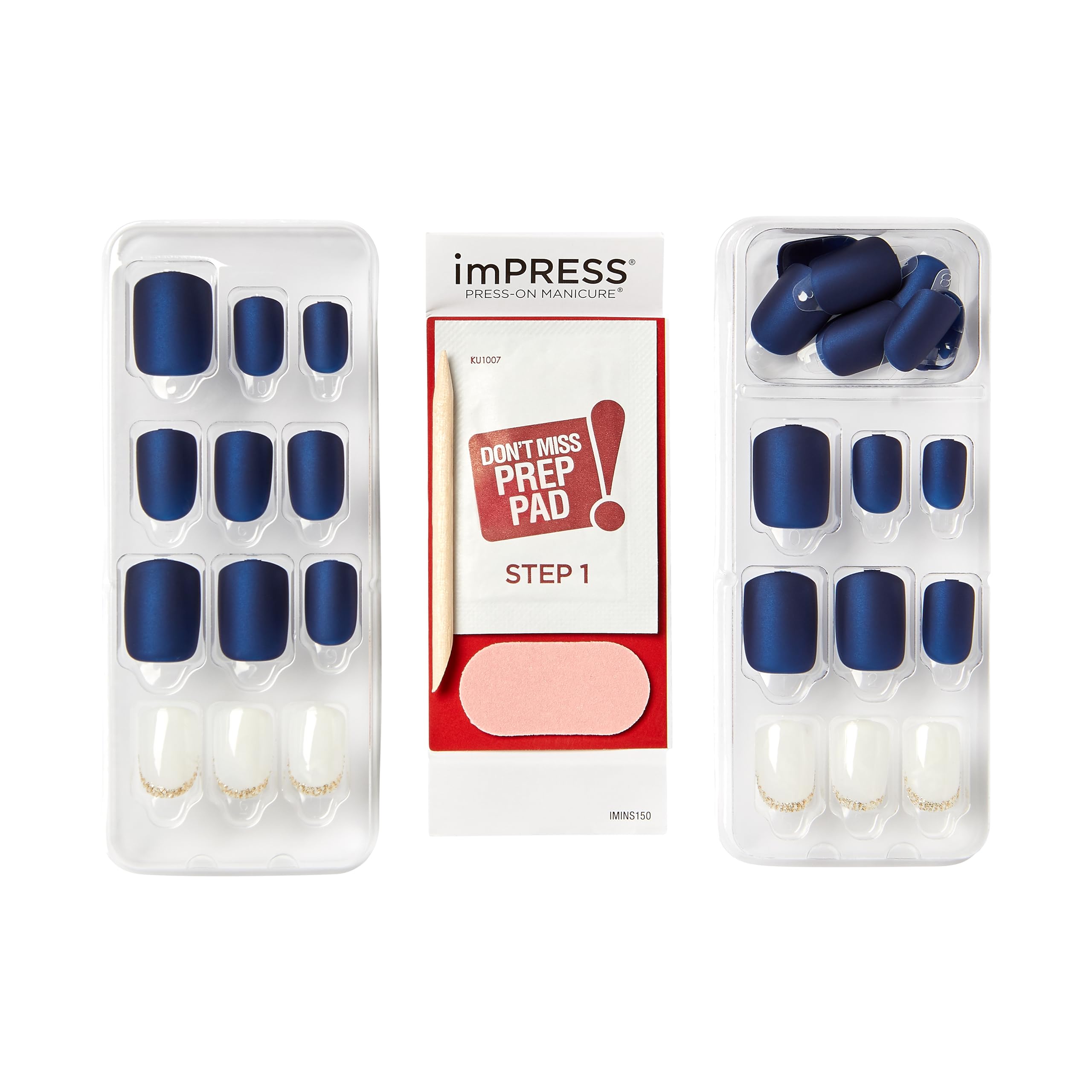 Foto 6 | Press On Nails Kiss Impress «chasing Stars», Talla Corta Azul - Venta Internacional.