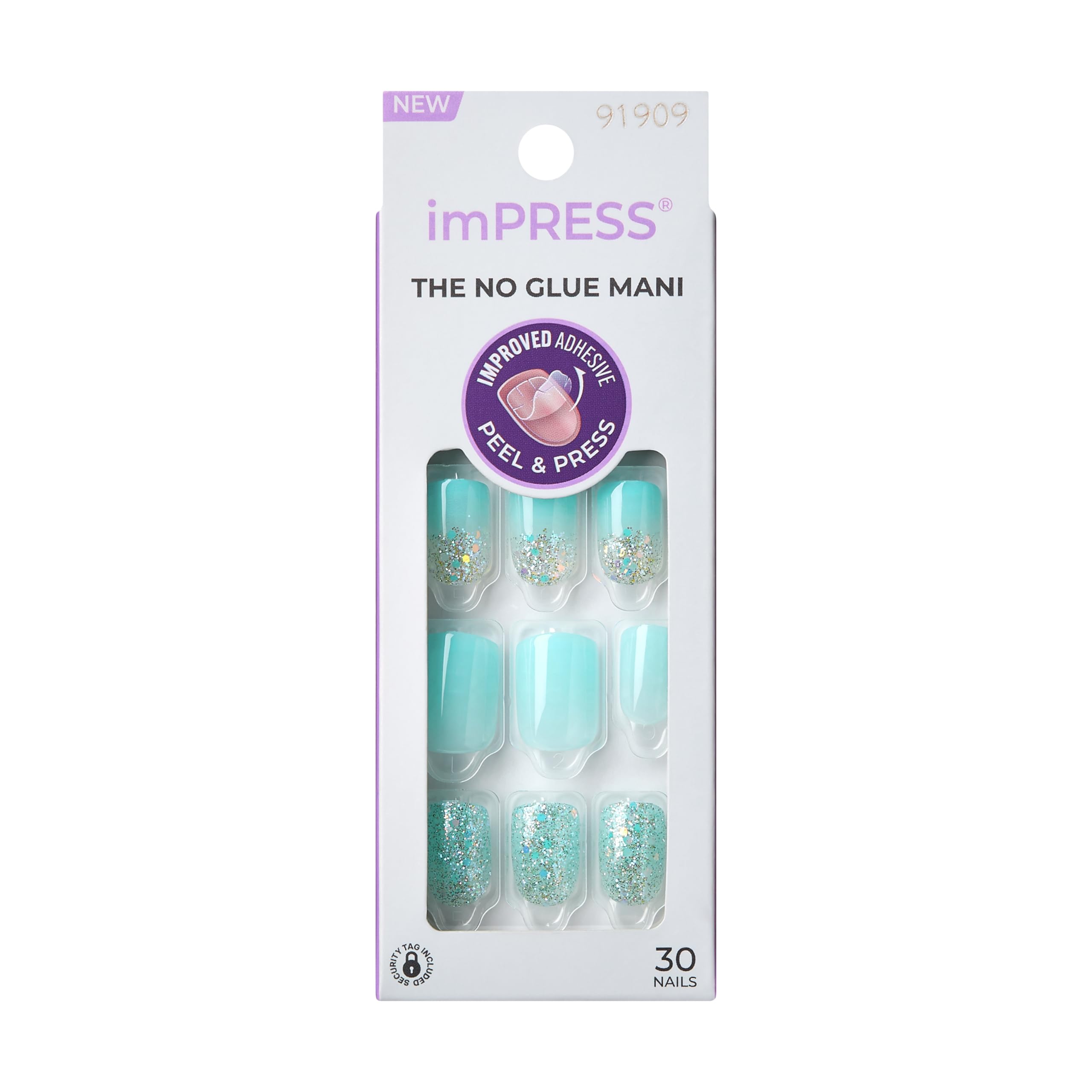 Foto 2 pulgar | Presion Nails Impress «eternity», Forma Ovalada De Color Azul Medio - Venta Internacional.