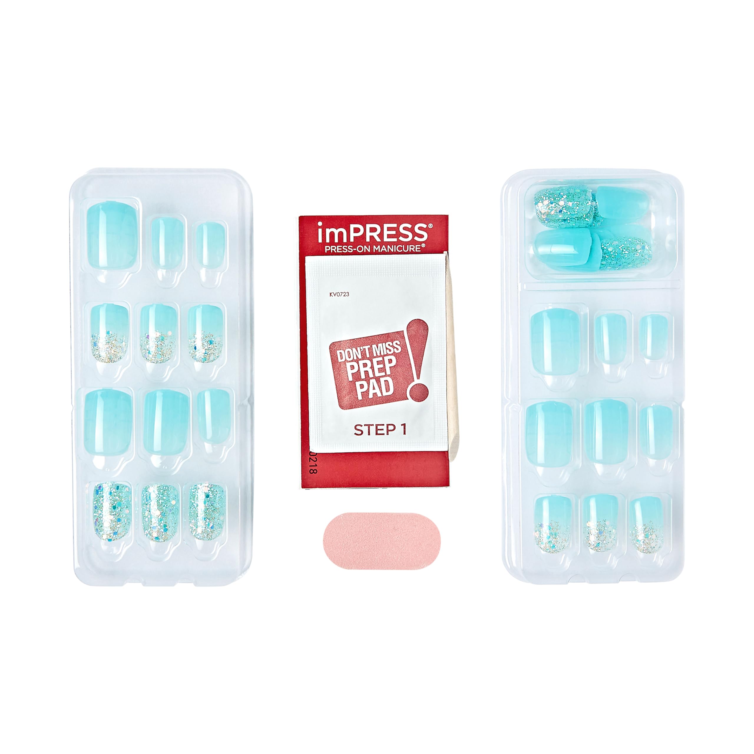 Foto 7 | Presion Nails Impress «eternity», Forma Ovalada De Color Azul Medio - Venta Internacional.