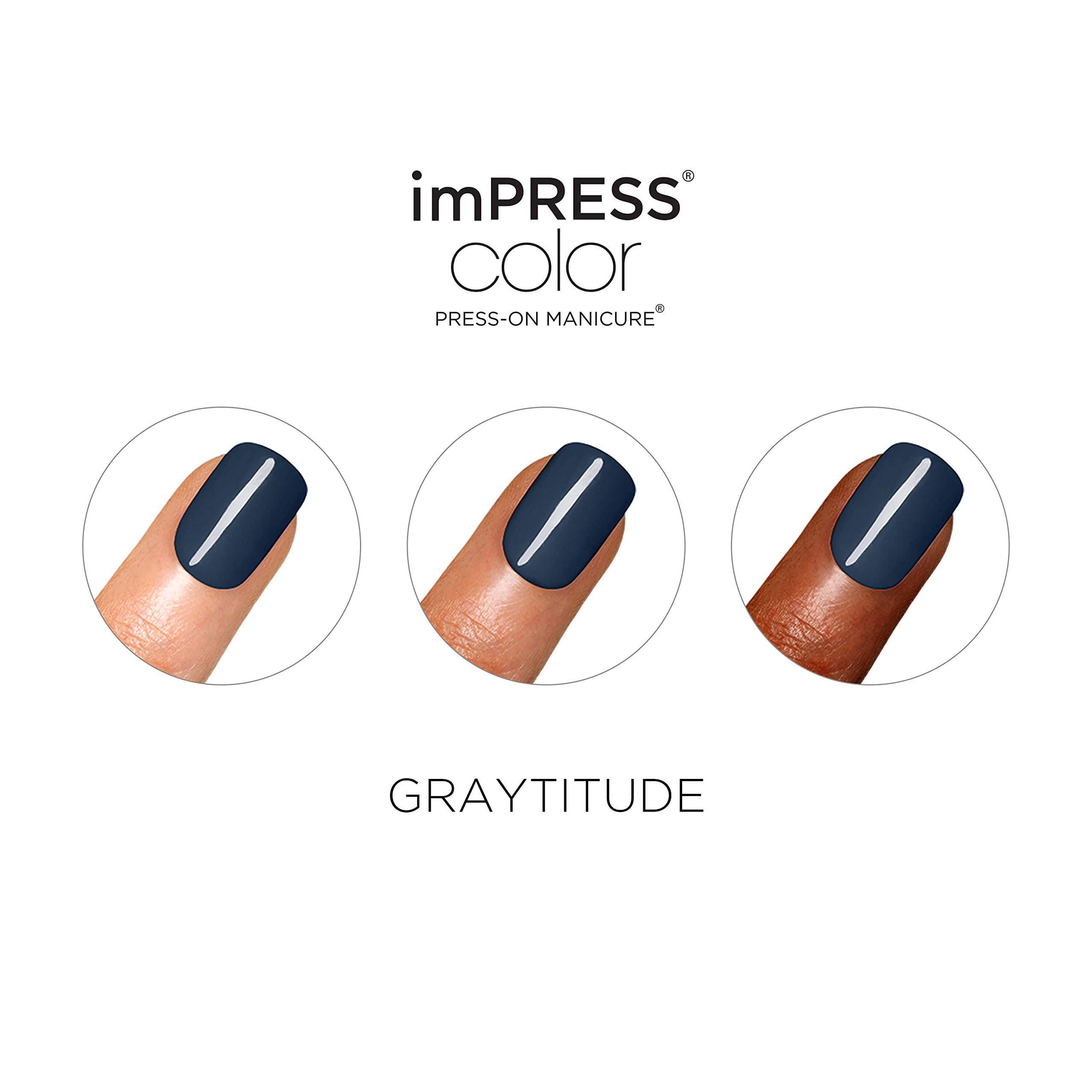 Foto 5 | Press On Nails Impress 'graytitude' Blue Short Uñas Talla 30 - Venta Internacional.