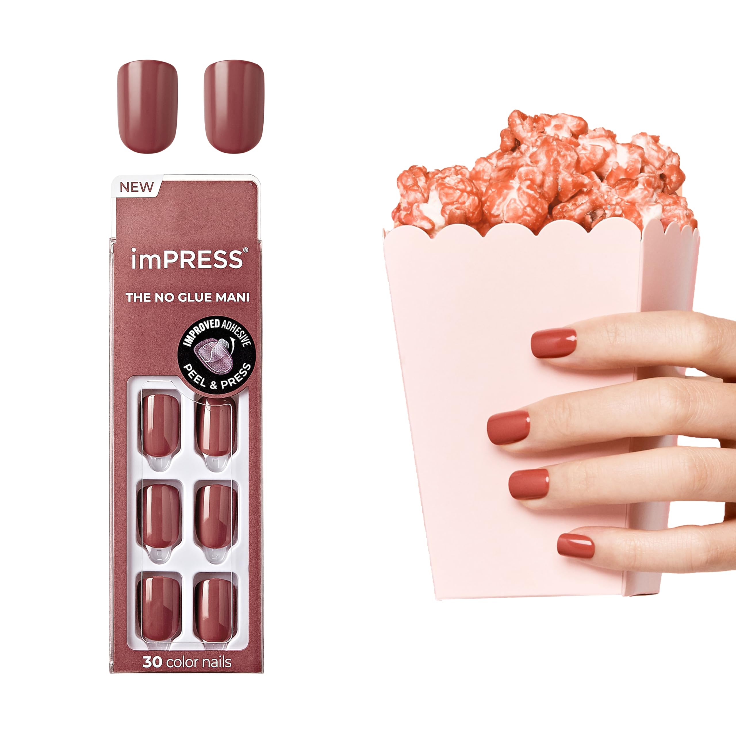 Foto 2 pulgar | Press On Nails Impress, Color Rosa Platónico, Talla Corta - Venta Internacional.