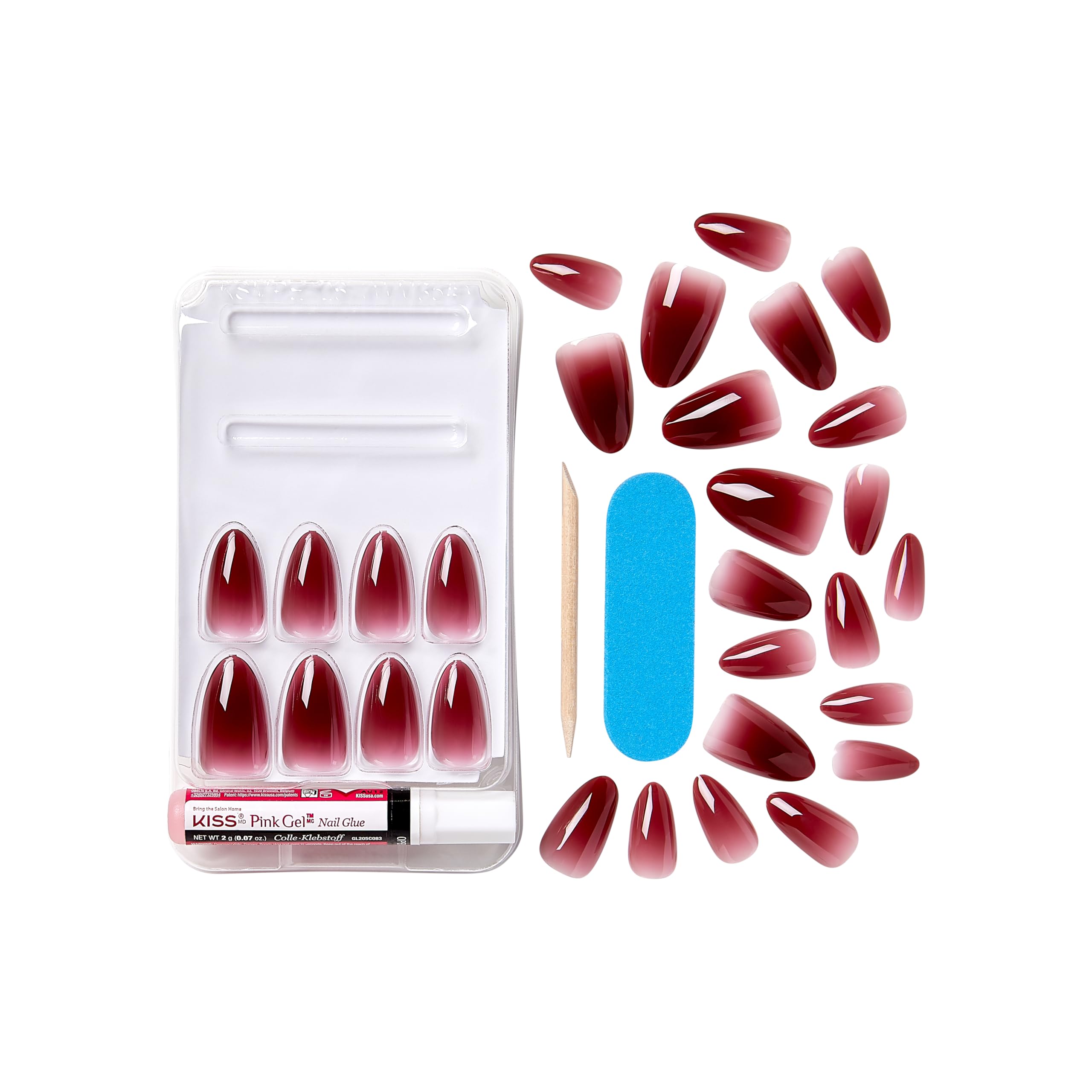 Foto 3 | Presiona Las Uñas Kiss Desnudas Pero Con Mejor «química» Red Almond - Venta Internacional.