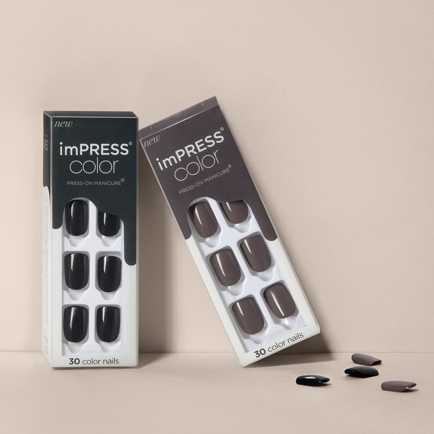 Foto 6 pulgar | Press On Nails Impress All Black Short Squoval - Venta Internacional.