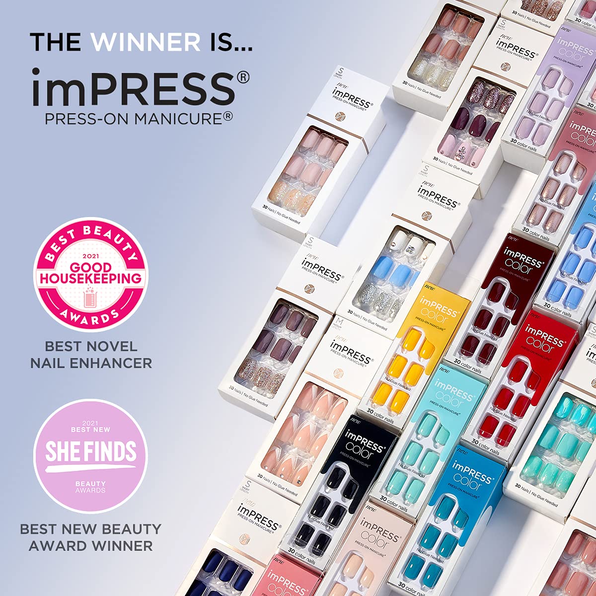Foto 7 | Kit De Uñas Cortas Para Manicura Impress Press-on Con Accesorios - Venta Internacional.