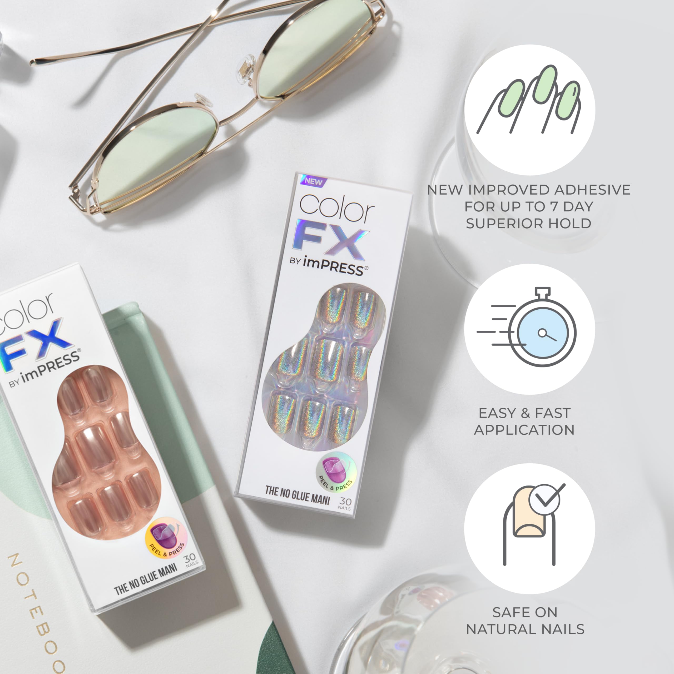 Foto 7 pulgar | Presion Nails Impress «fly Up», Color Plateado Fx, Talla Corta - Venta Internacional.
