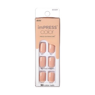 Foto 1 | Press On Nails Impress «latte», Color Beige, Forma Corta Y Ovalada - Venta Internacional.