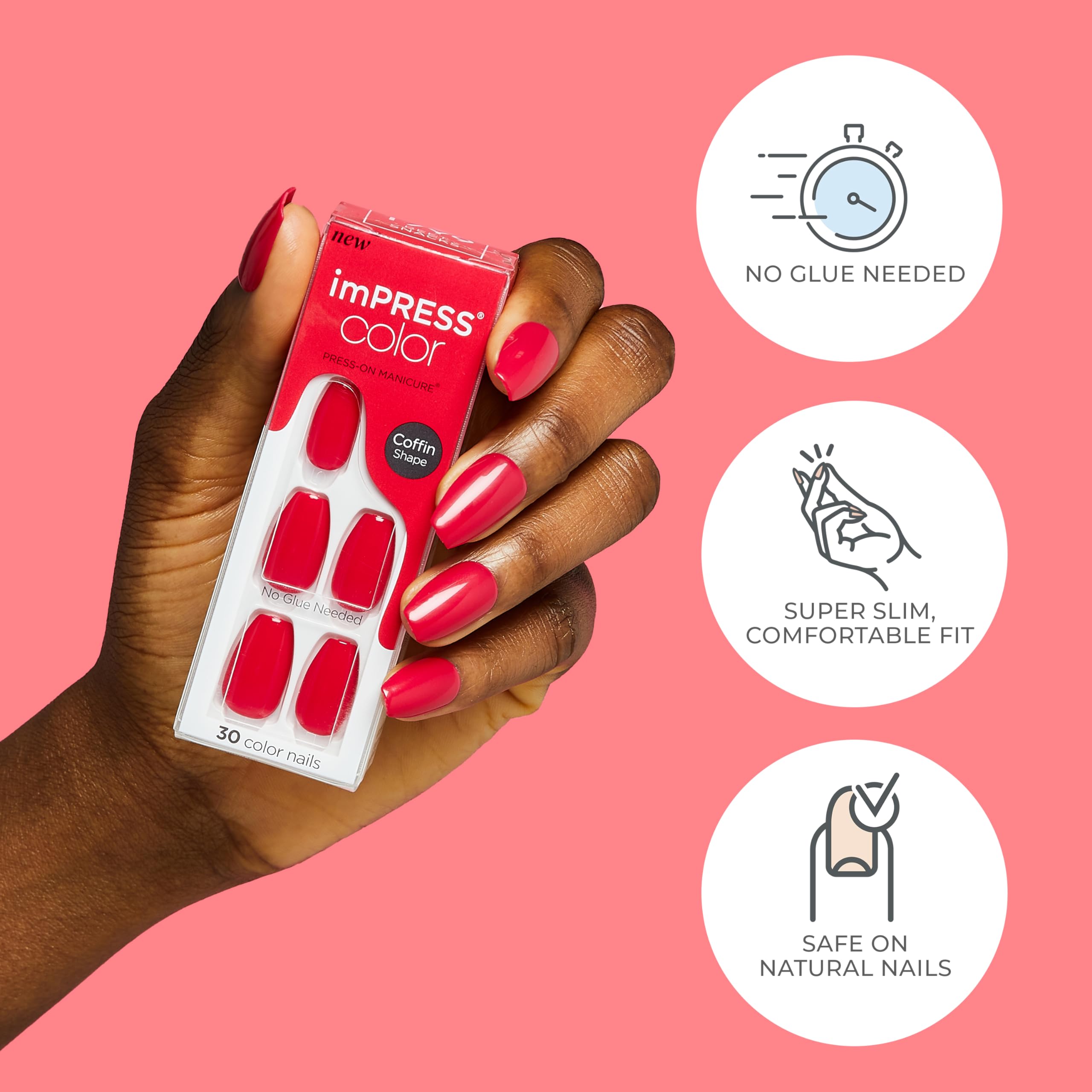 Foto 5 pulgar | Press On Nails Impress «latte», Color Beige, Forma Corta Y Ovalada - Venta Internacional.