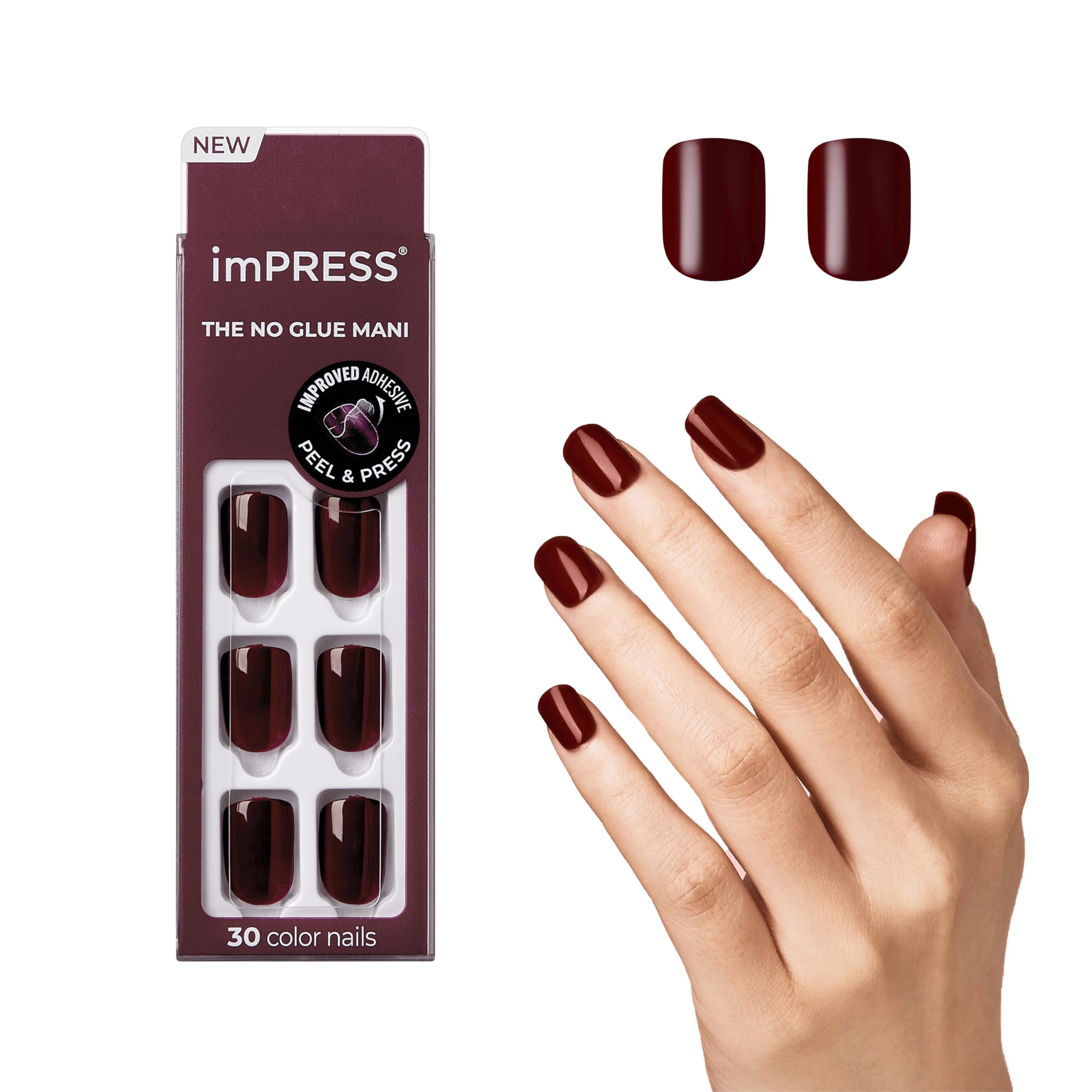 Foto 1 | Press On Nails Impress «i'm Not A Cinna», Color Rojo, Talla Corta - Venta Internacional.