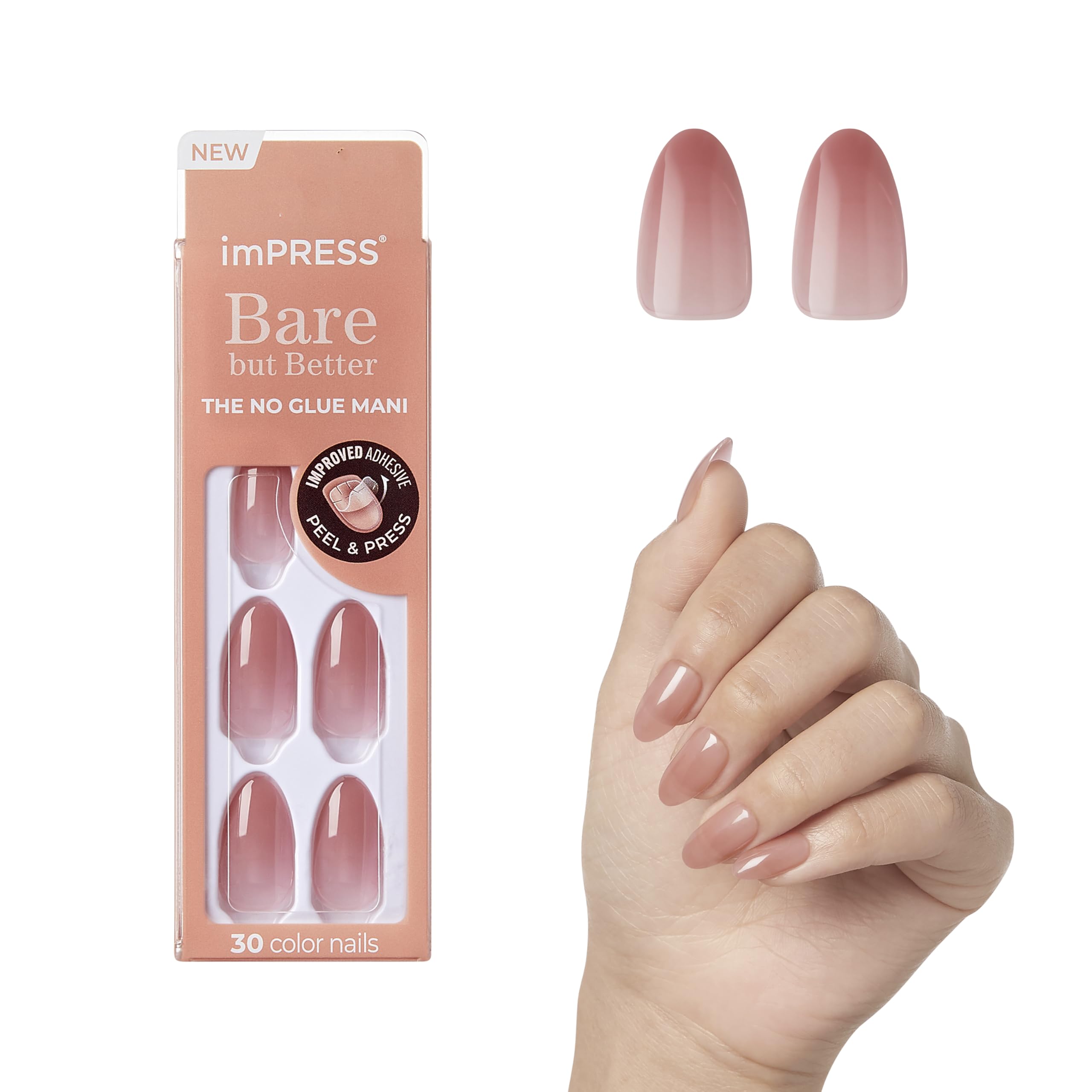 Foto 2 pulgar | Las Uñas Prensadas Impress-on Impress Serenity Tienen Forma De Almendra Rosa Mediana - Venta Internacional.
