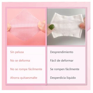 Foto 5 | Toallitas Libre De Pelusa Para Uñas Limpiar Pinza 400 Pzs Rosa