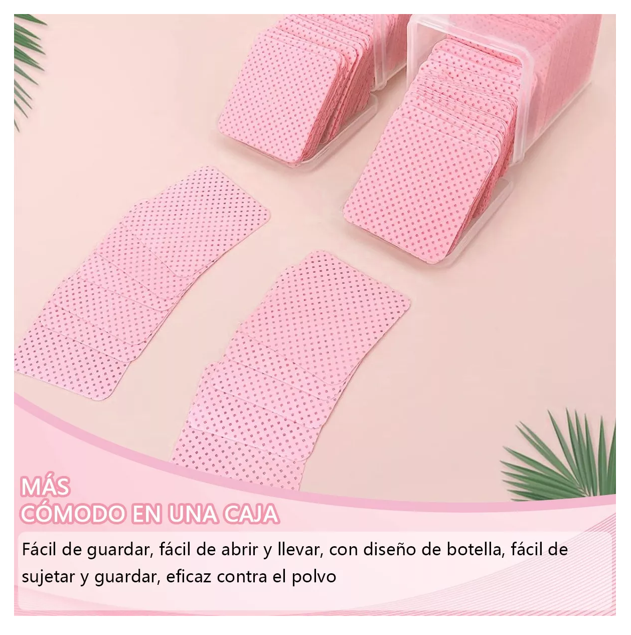 Foto 7 pulgar | Toallitas Libre De Pelusa Para Uñas Limpiar Pinza 400 Pzs Rosa