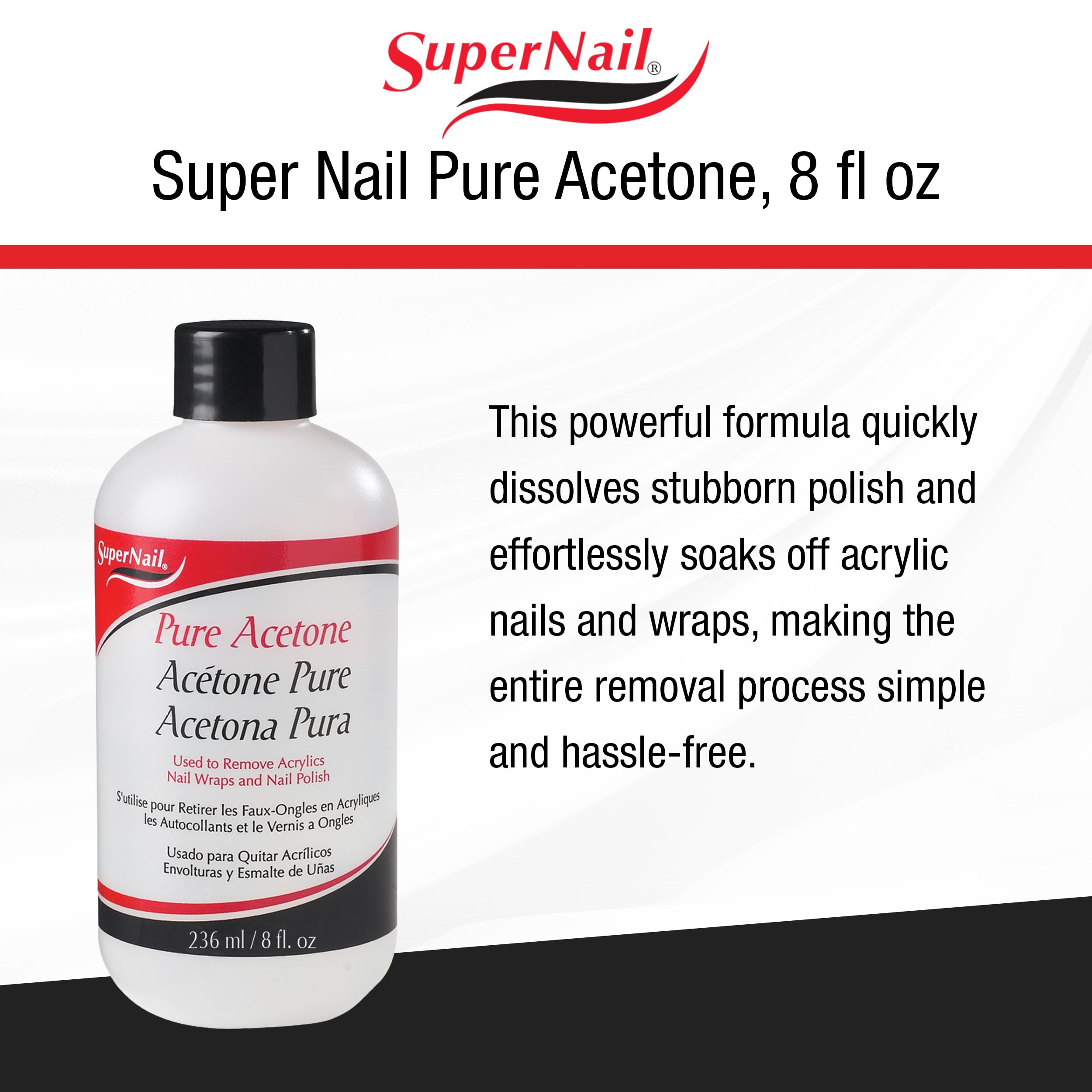 Foto 4 pulgar | Quitaesmalte SuperNail Pure Acetone 236 ml - Venta Internacional