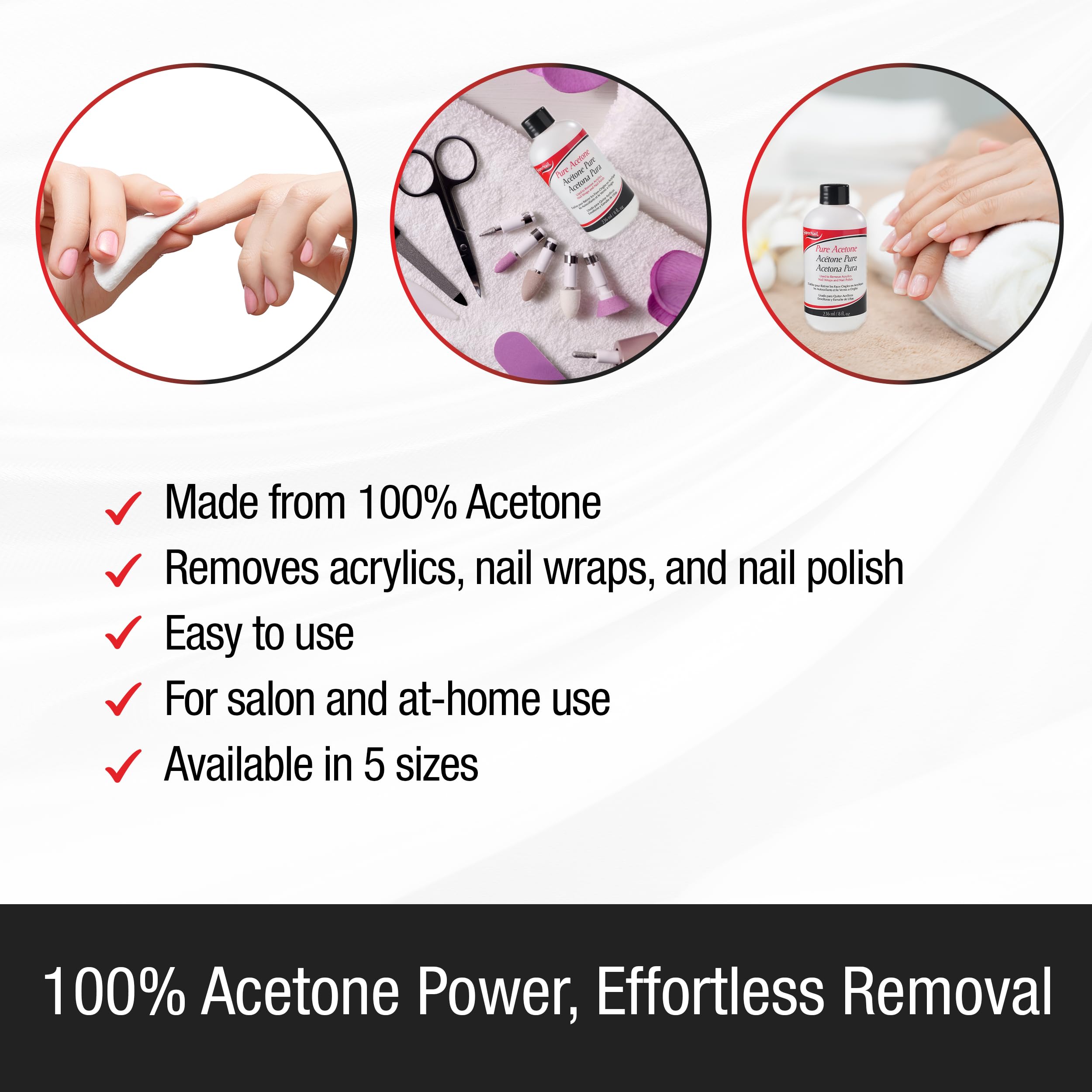 Foto 5 pulgar | Quitaesmalte SuperNail Pure Acetone 236 ml - Venta Internacional