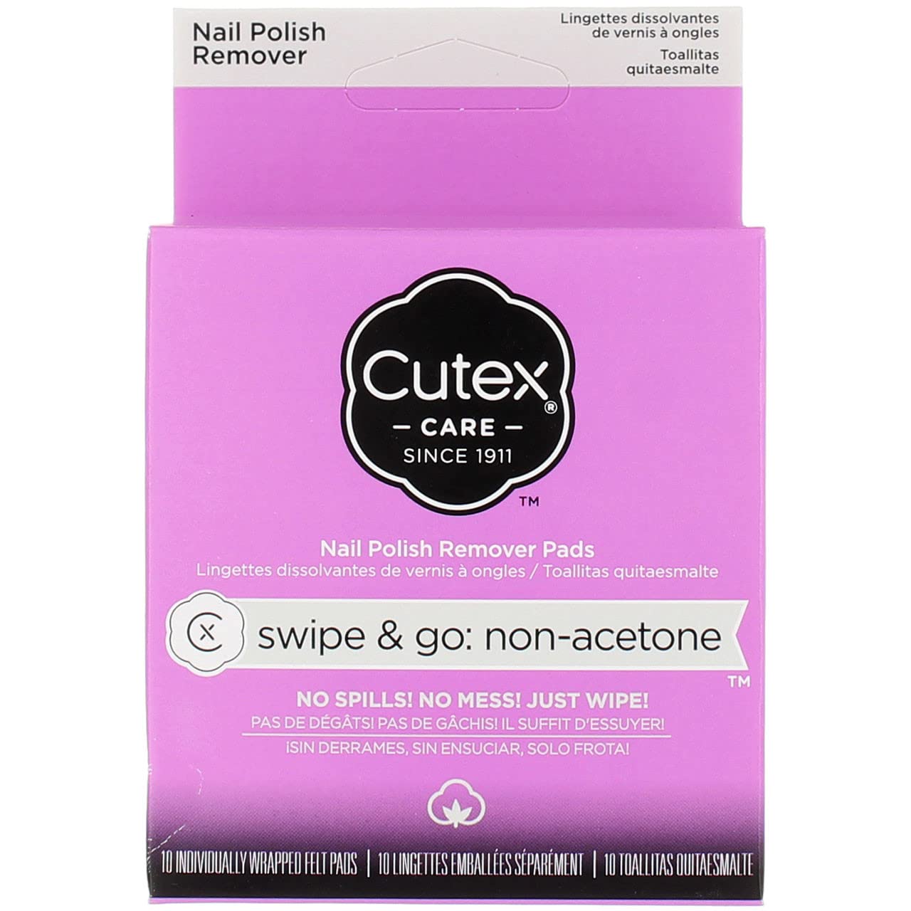 Foto 1 | Almohadillas Quitaesmalte Cutex Care Swipe & Go, 10 Almohadillas - Venta Internacional.
