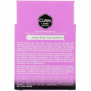 Foto 3 | Almohadillas Quitaesmalte Cutex Care Swipe & Go, 10 Almohadillas - Venta Internacional.