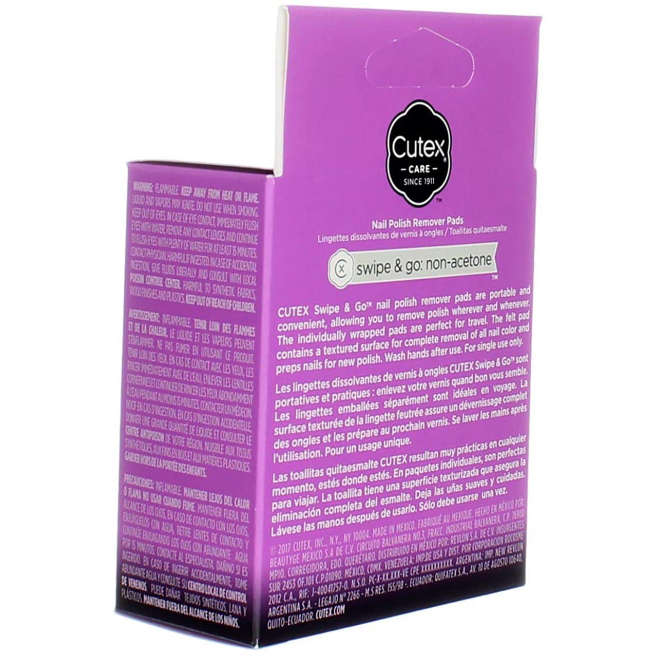 Foto 5 | Almohadillas Quitaesmalte Cutex Care Swipe & Go, 10 Almohadillas - Venta Internacional.