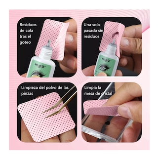 Foto 3 | Toallitas Libre De Pelusa Para Uñas Limpiar Pinza 400 Pzs Rosa Belug