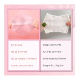 Foto 5 | Toallitas Libre De Pelusa Para Uñas Limpiar Pinza 400 Pzs Rosa Belug