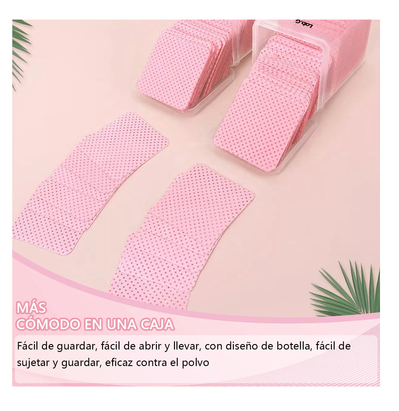 Foto 5 | Toallitas Libre De Pelusa Para Uñas Limpiar Pinza 400 Pzs Rosa