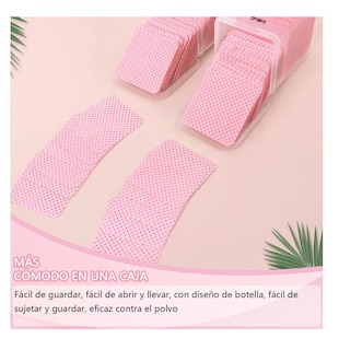 Foto 5 | Toallitas Libre De Pelusa Para Uñas Limpiar Pinza 400 Pzs Rosa