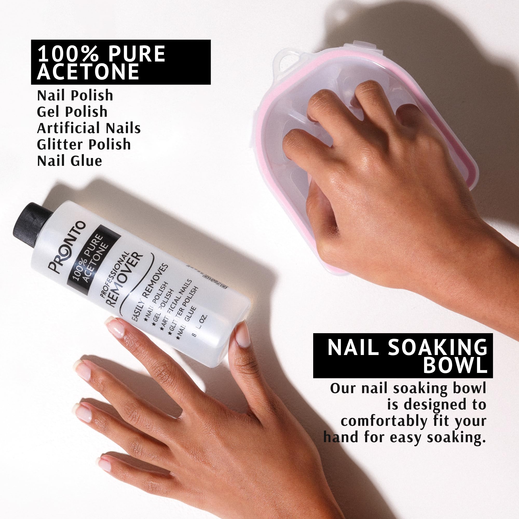 Foto 4 | Kit Removedor De Uñas Pronto Gel Con 240 Ml De Acetona Pura Y Accesorios - Venta Internacional.