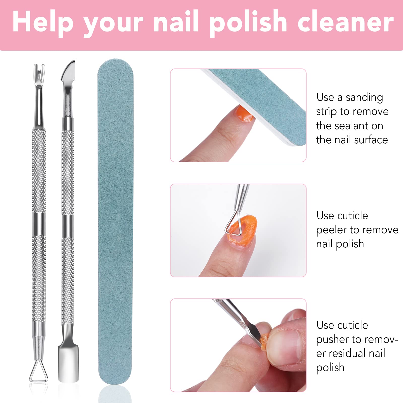 Foto 6 pulgar | Removedor de Esmalte de Uñas en Gel Besnel 3 Piezas de 15 ml C/U con Accesorios - Venta Internacional