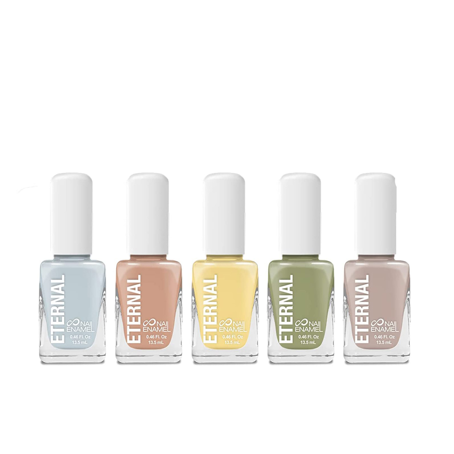 Juego de 5 Esmaltes Eternal Cosmetics para Uñas Chic Pastels Multicolor