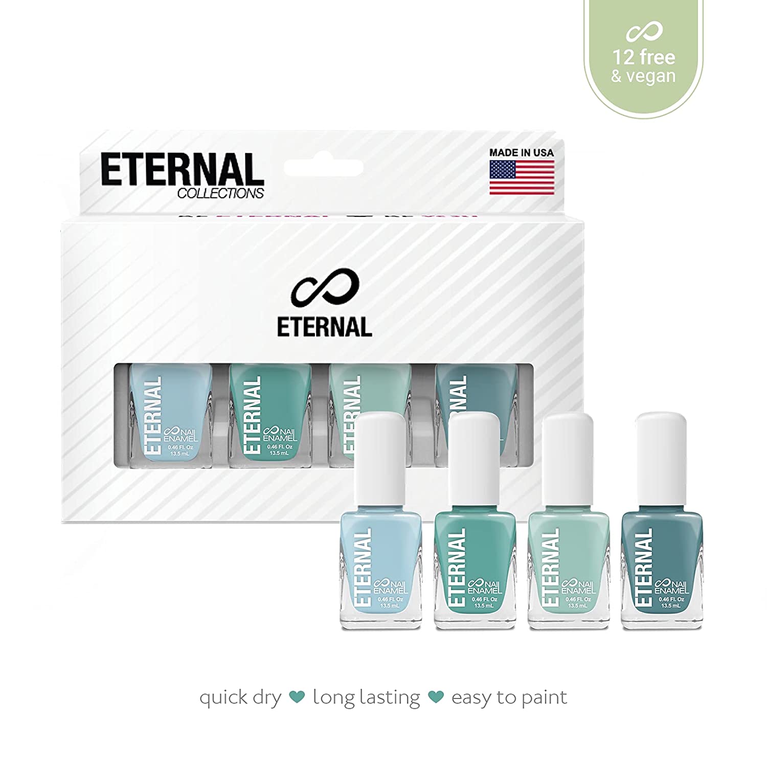 Foto 4 pulgar | Juego de 4 Esmaltes para Uñas Eternal Cosmetics Mindfulness Multicolor