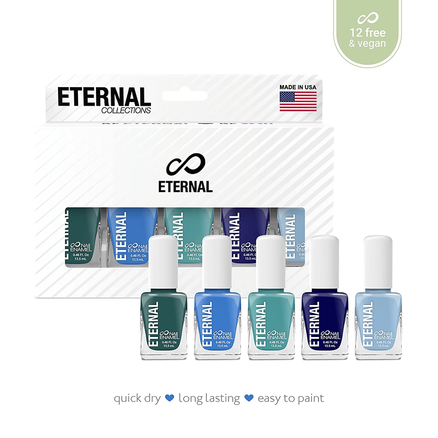 Foto 4 pulgar | Juego de 5 Esmaltes para Uñas Eternal Cosmetics Ocean View Multicolor