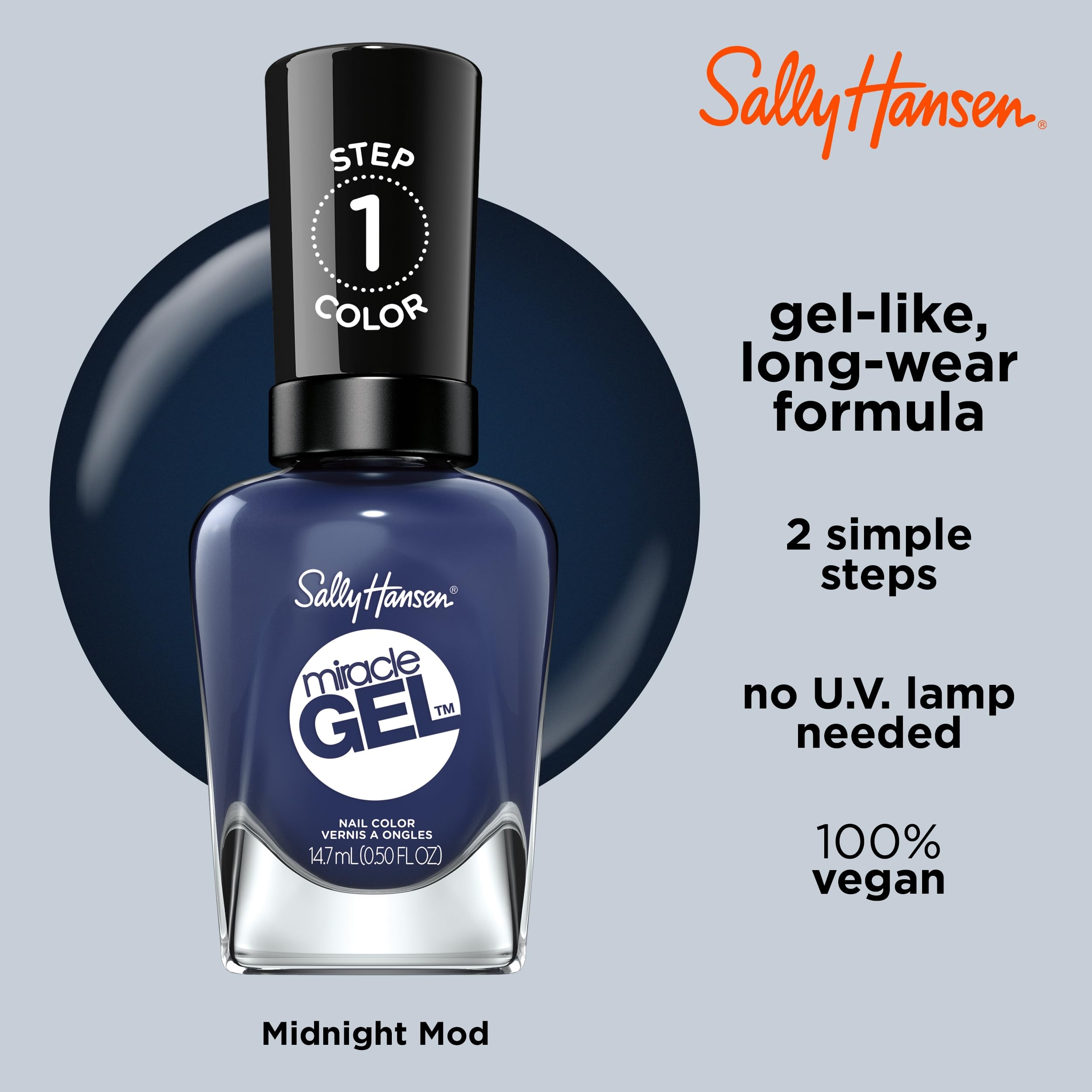 Foto 5 pulgar | Esmalte De Uñas Sally Hansen Miracle Gel Midnight Mod 15ml - Venta Internacional.