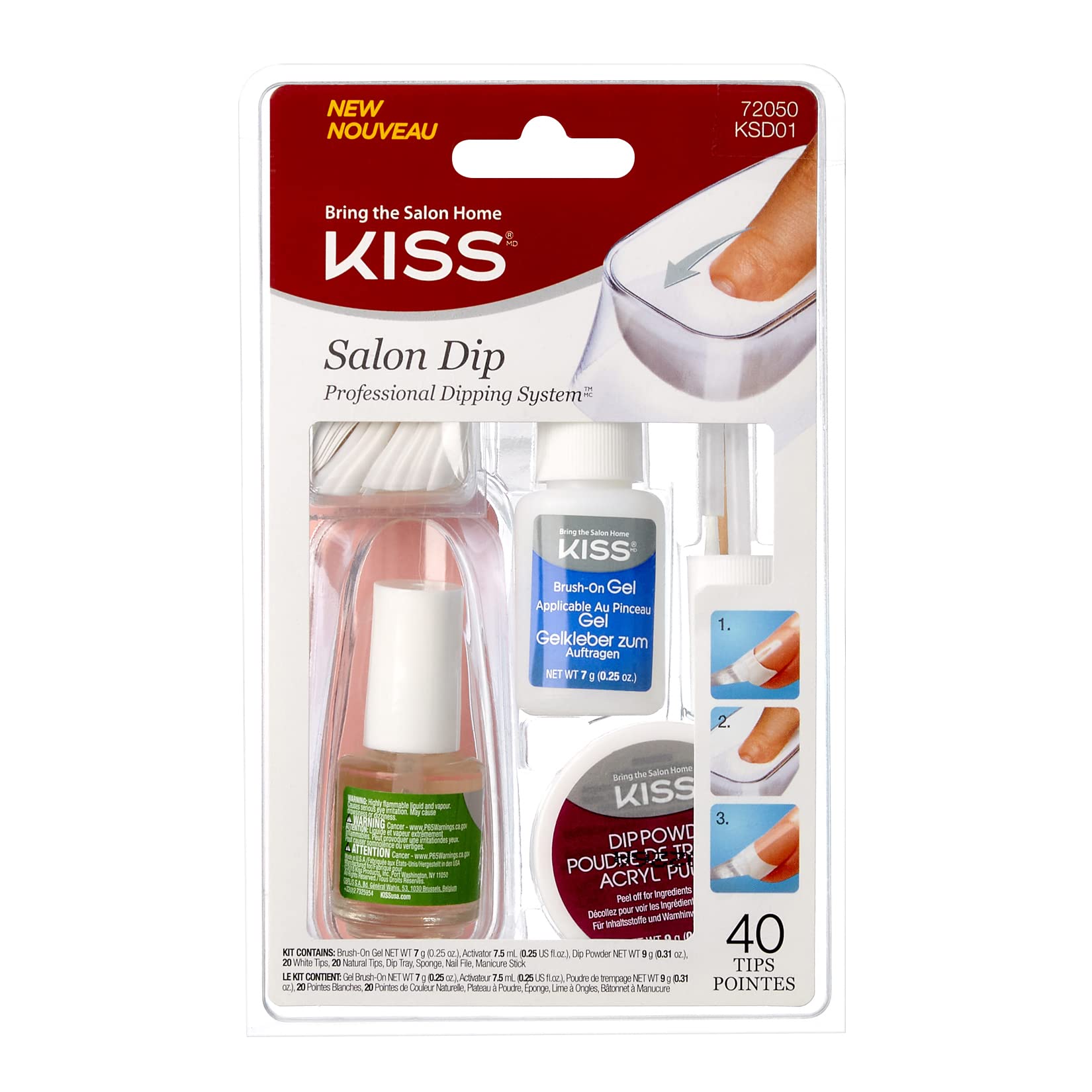 Foto 2 pulgar | Kit de Uñas Kiss Salon Dip Powder Sistema de Inmersión Profesional - Venta Internacional