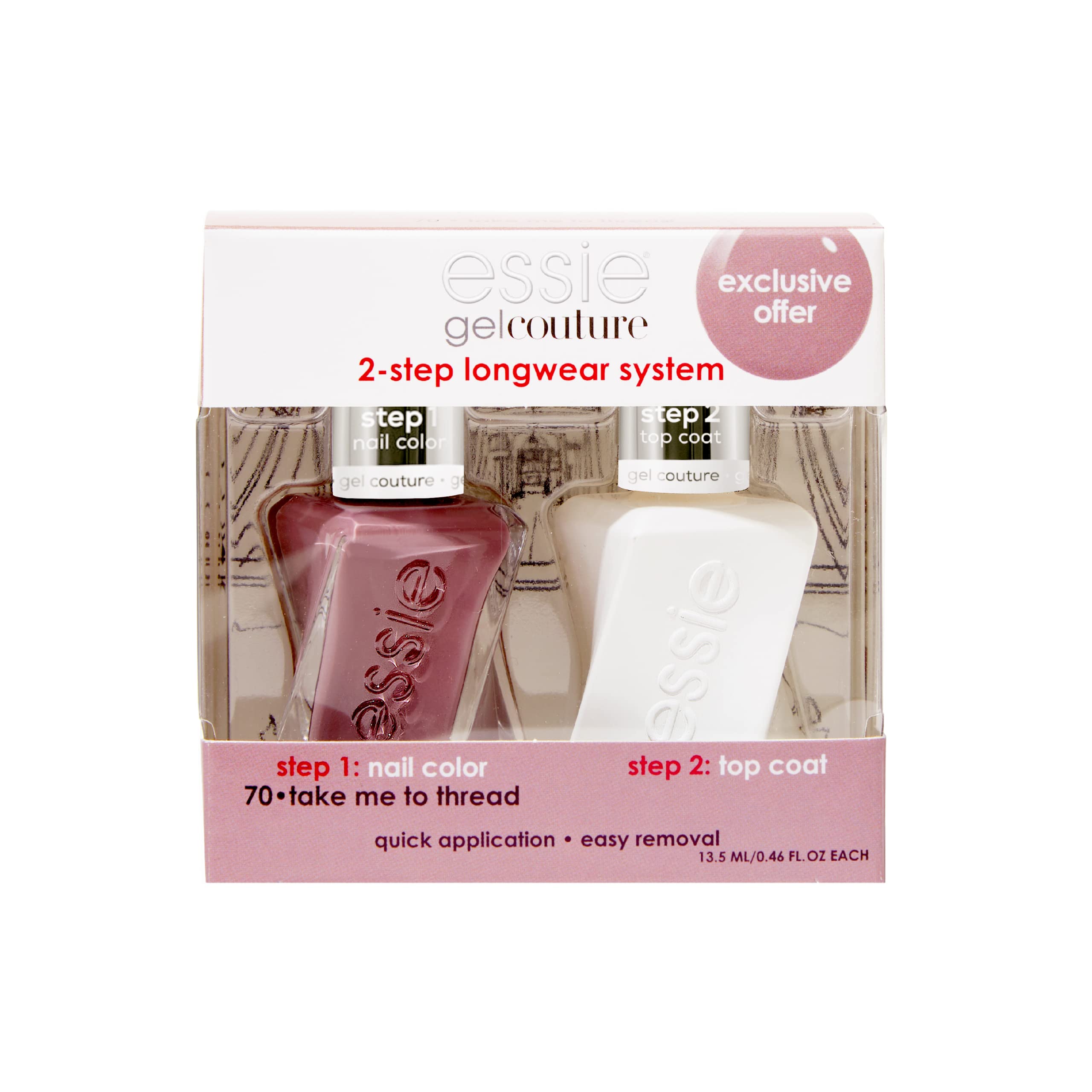 Foto 2 pulgar | Set de Esmaltes De Uñas Essie Gel Couture Longwear Mauve Con Capa Superior - Venta Internacional