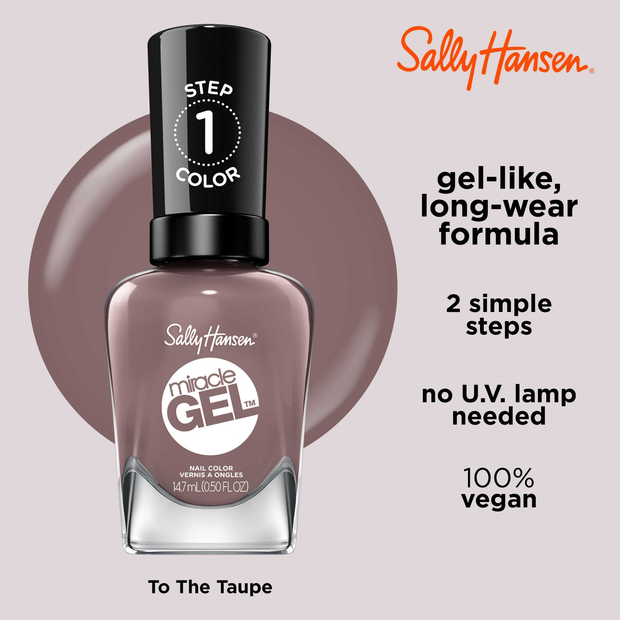 Foto 5 pulgar | Esmalte de Uñas Sally Hansen Miracle Gel™ To The Taupe - Venta Internacional