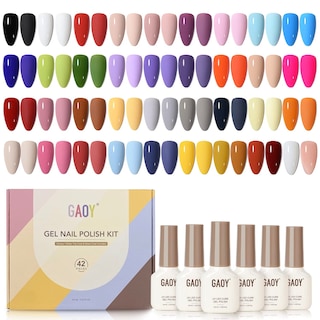 Foto 1 | Kit De Esmaltes De Uñas En Gel Gaoy, 42 Unidades, Rosa, Blanco Y Rojo Para Todas Las Estaciones - Venta Internacional.