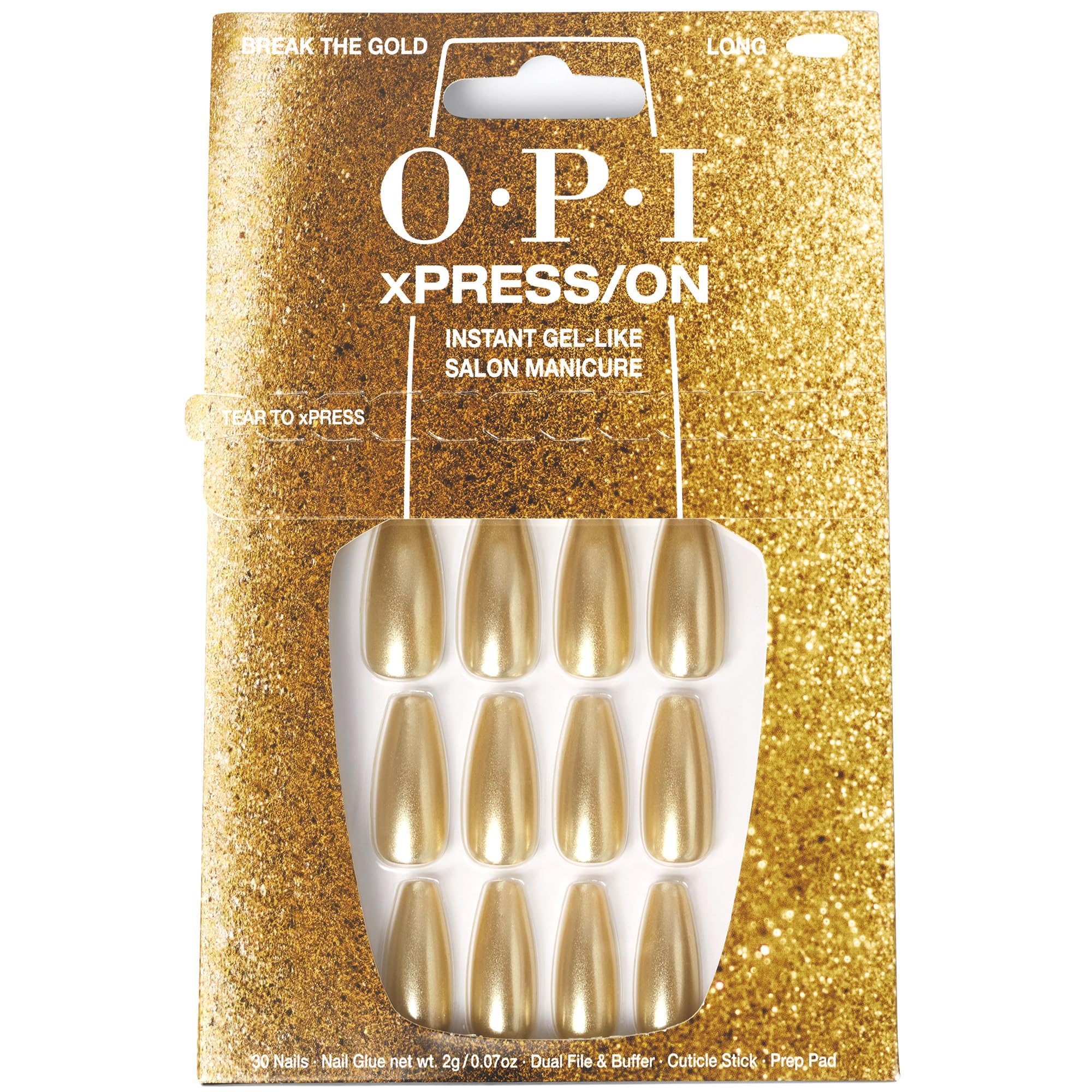 Foto 2 pulgar | Pulse On Nails Opi Xpress/on Break The Gold Long Coffin - Venta Internacional.