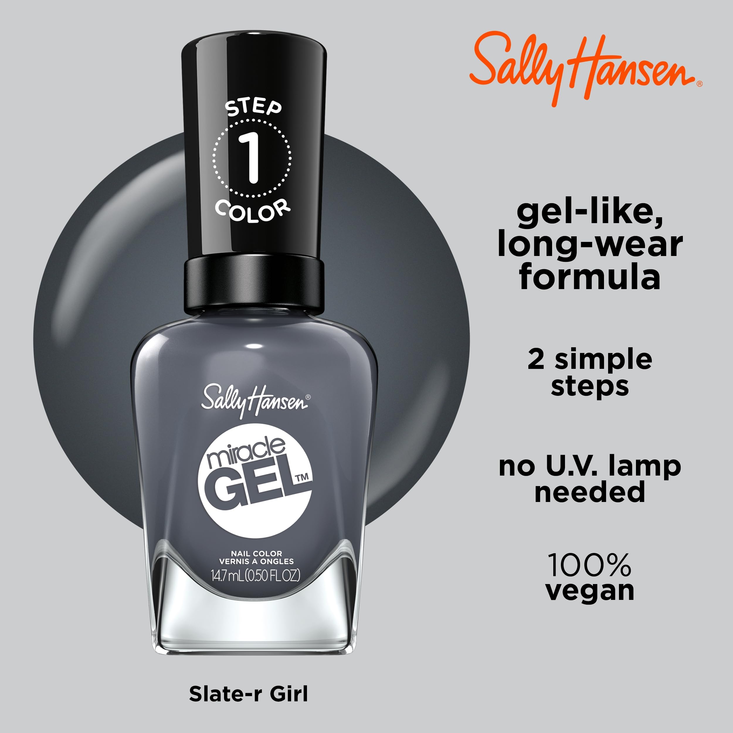 Foto 5 pulgar | Esmalte De Uñas Sally Hansen Miracle Gel™ Slate-r Girl Grey - Venta Internacional.