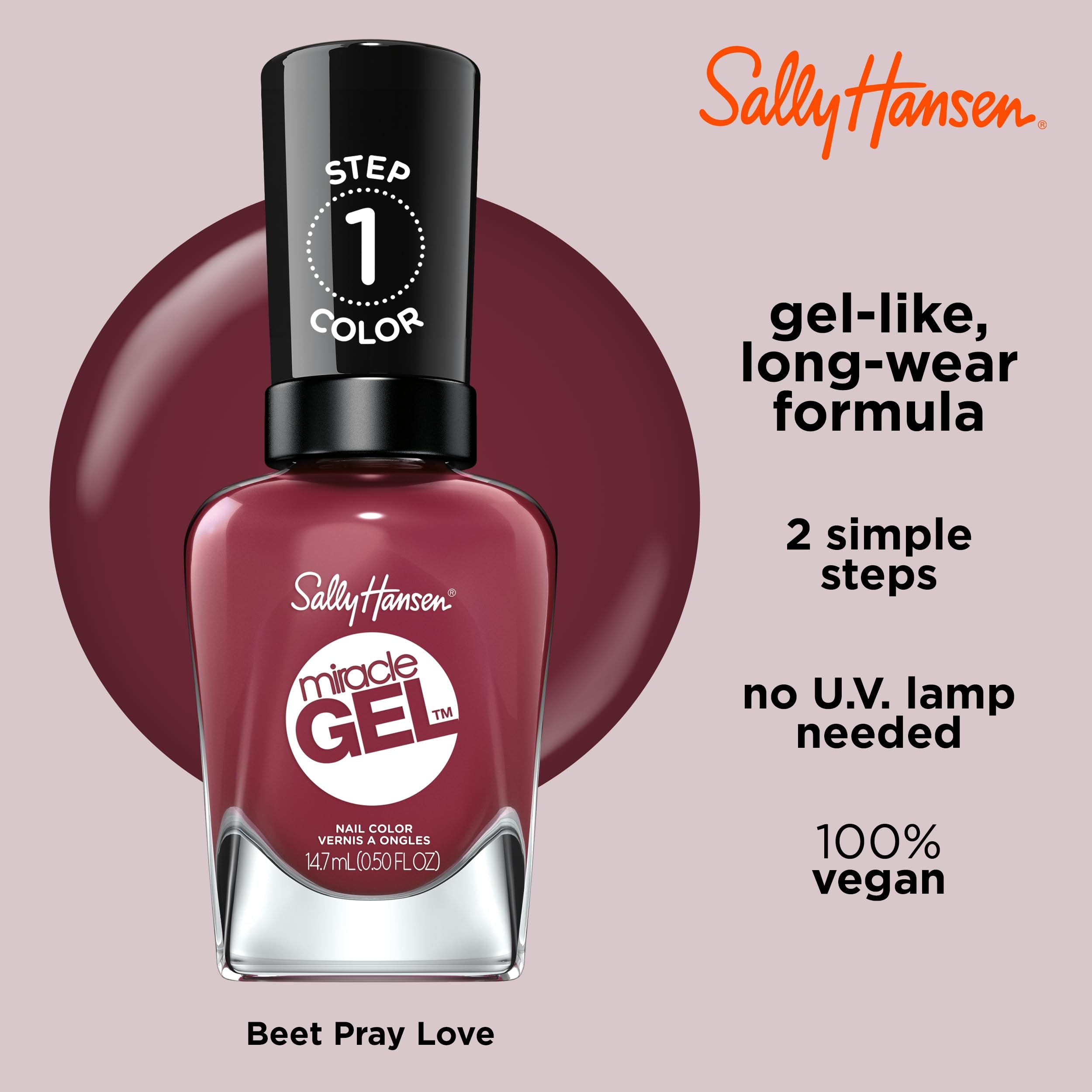 Foto 5 pulgar | Esmalte De Uñas Sally Hansen Miracle Gel™ Beet, Pray, Love Red - Venta Internacional.