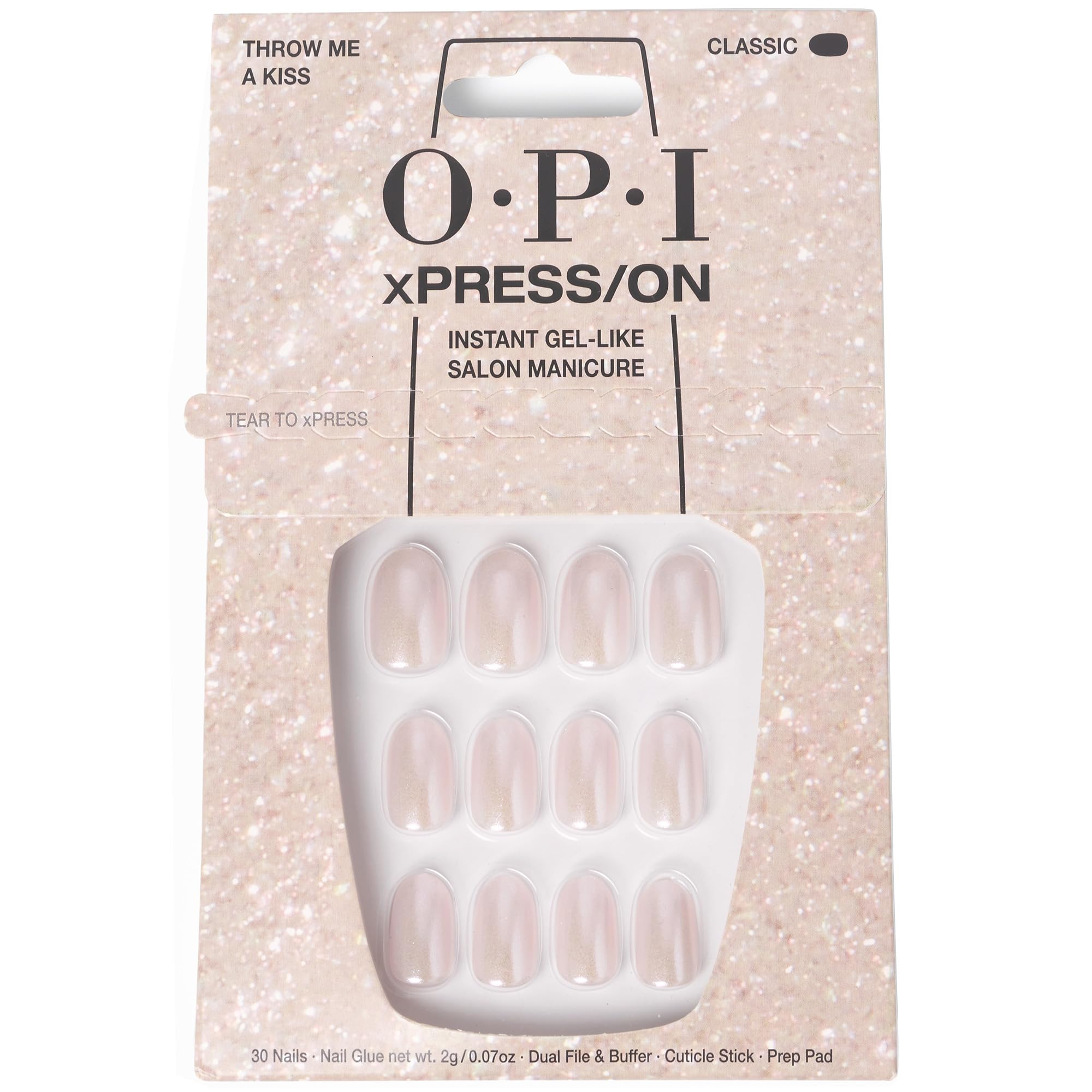 Presiona Las Uñas Opi Xpress/en Throw Me A Kiss Pink Shimmer - Venta Internacional.