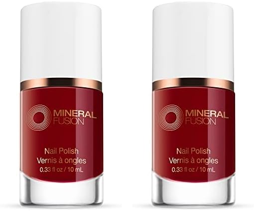 Esmalte De Uñas Mineral Fusion Red Head Over Heels, Paquete De 2 - Venta Internacional.