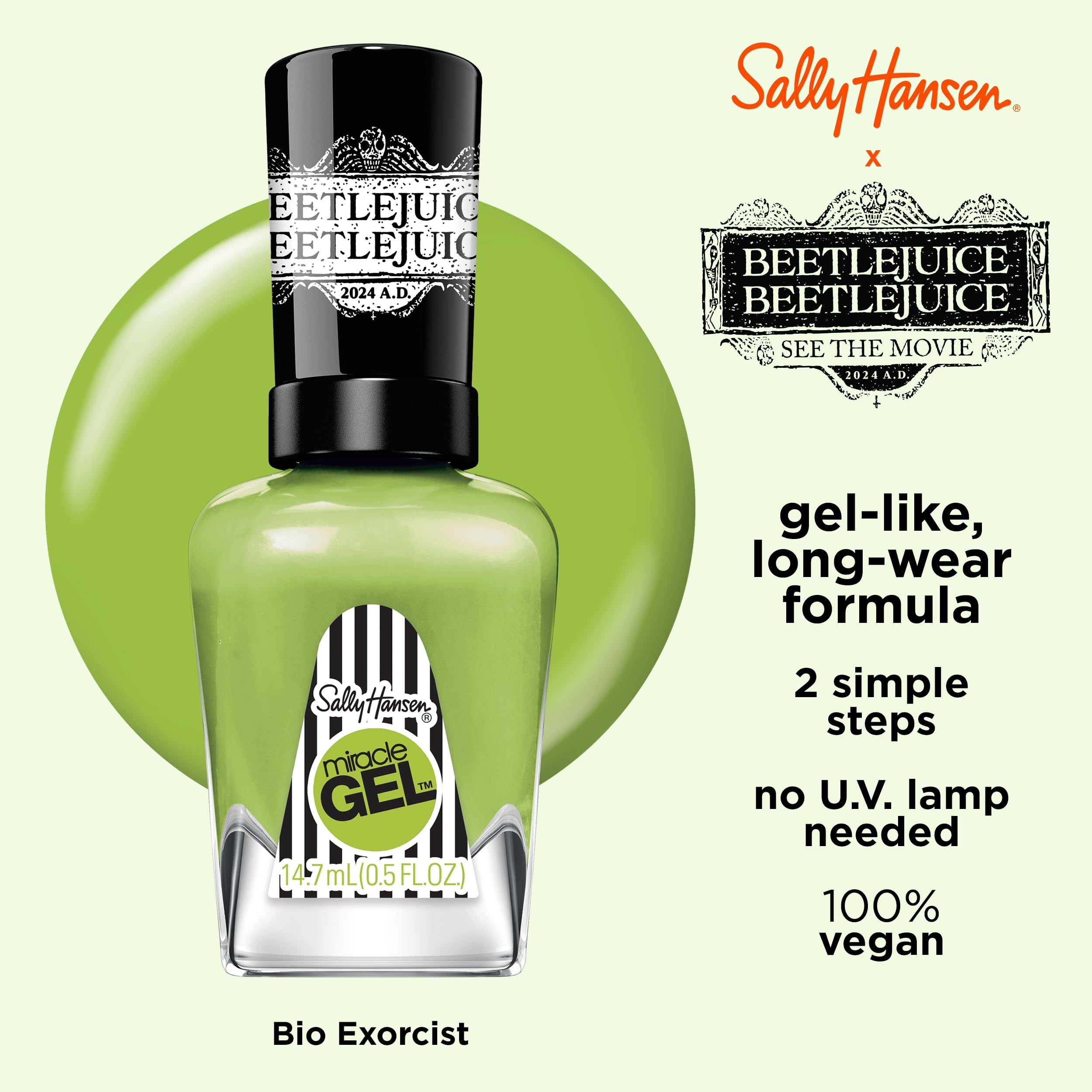 Foto 3 pulgar | Esmalte De Uñas Sally Hansen Miracle Gel™ Beetlejuice Bio Exorcist - Venta Internacional.