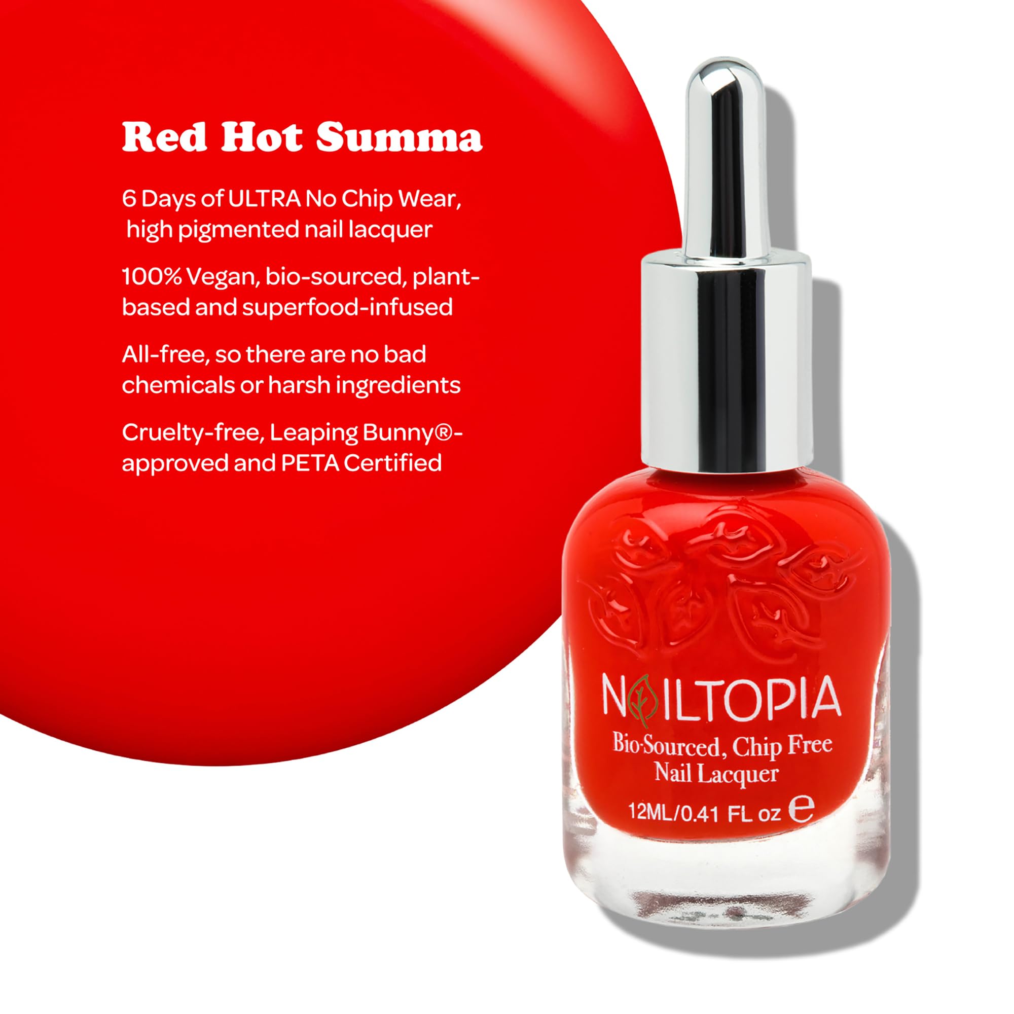 Foto 3 pulgar | Esmalte De Uñas Nailtopia A Base De Plantas, Sin Astillas, Rojo, 12 Ml - Venta Internacional.