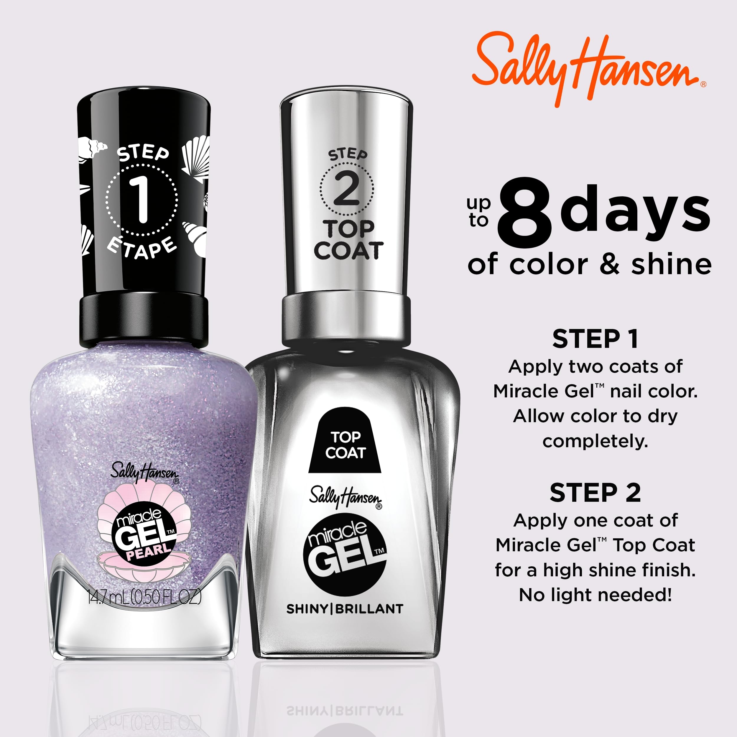 Foto 2 | Esmalte De Uñas Sally Hansen Miracle Gel™ Pearl-ple Purple - Venta Internacional.