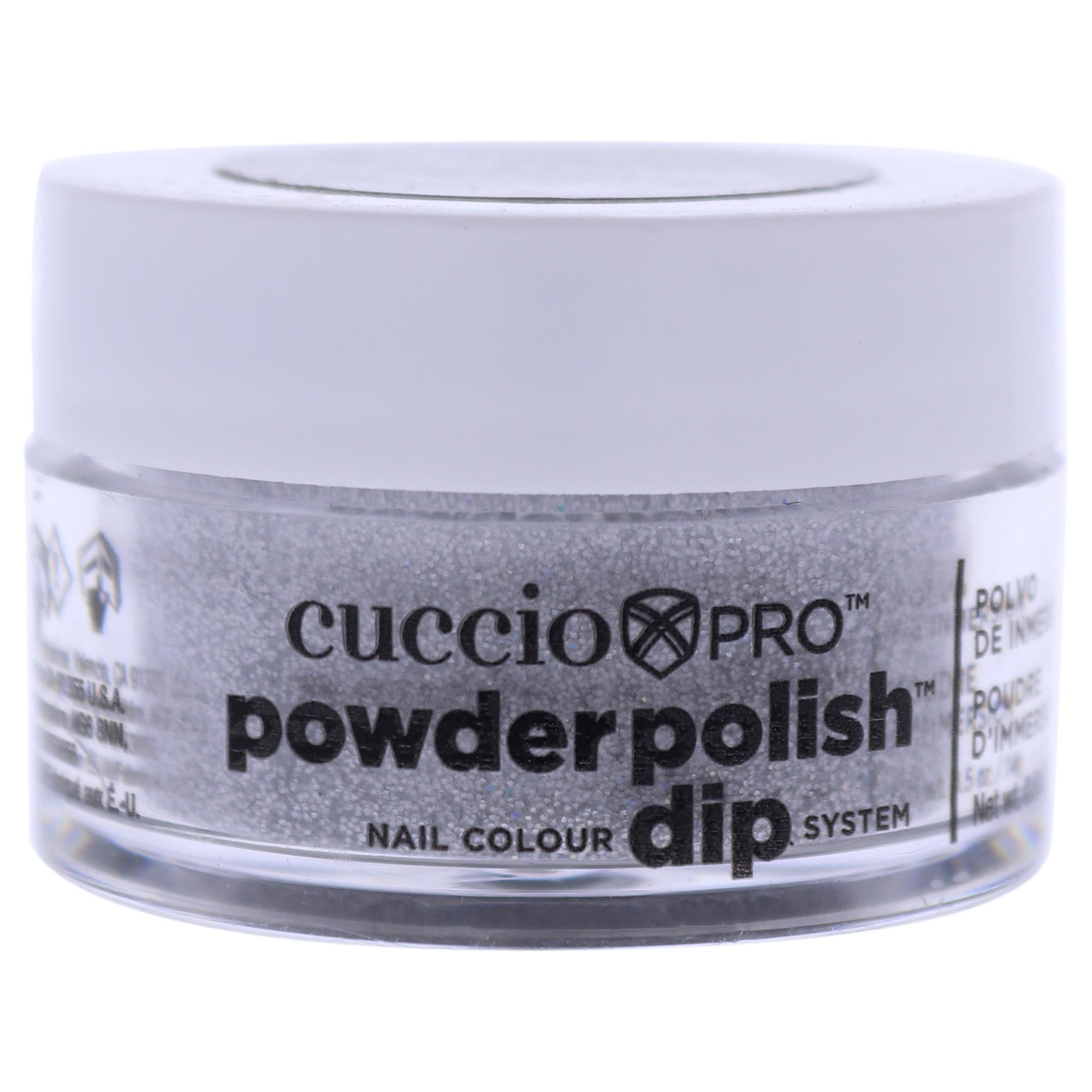 Esmalte De Uñas En Polvo Cuccio Colour, 15 Ml, Plateado Con Mica Arcoíris - Venta Internacional.