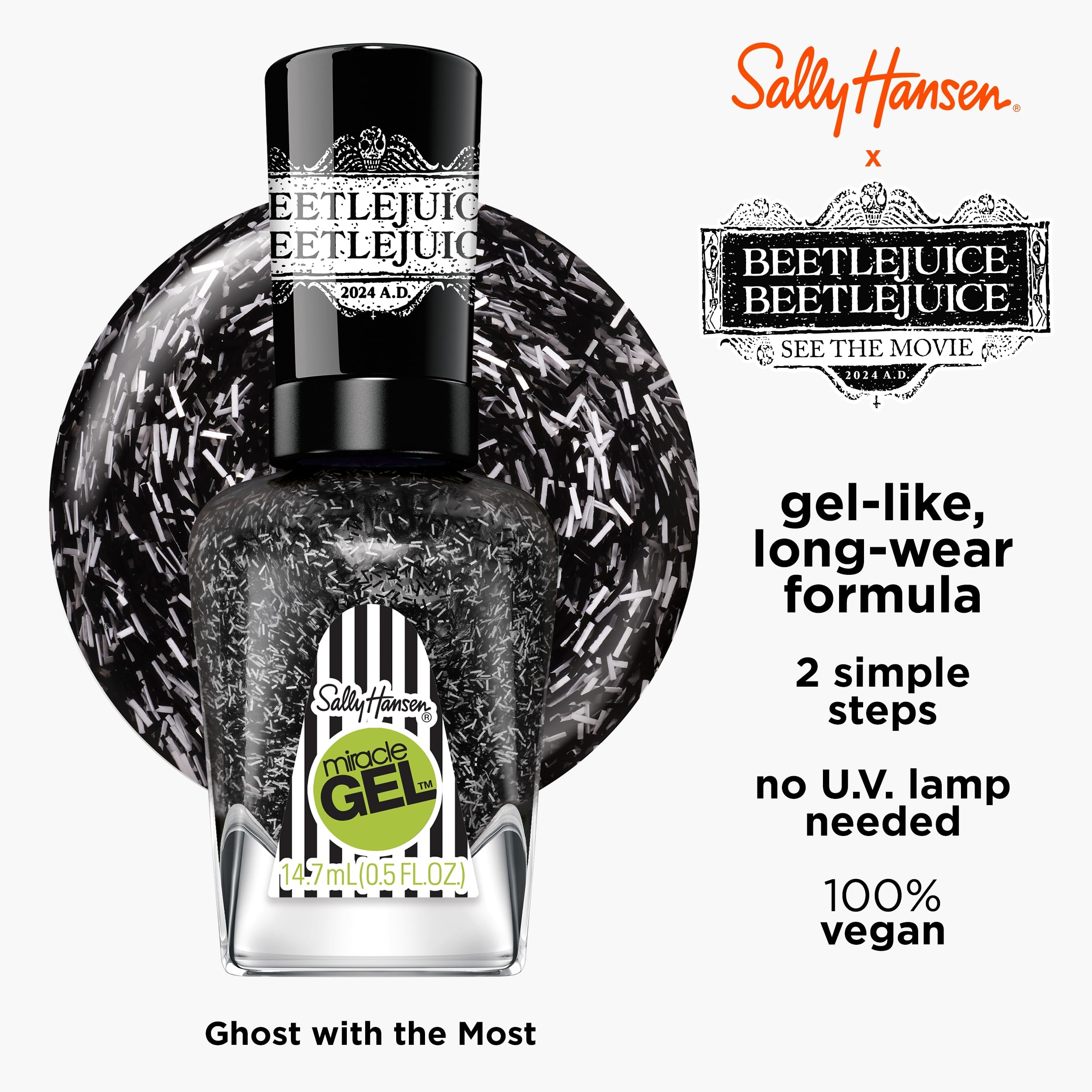 Foto 3 pulgar | Esmalte De Uñas Sally Hansen Miracle Gel™ Beetlejuice Ghost - Venta Internacional.