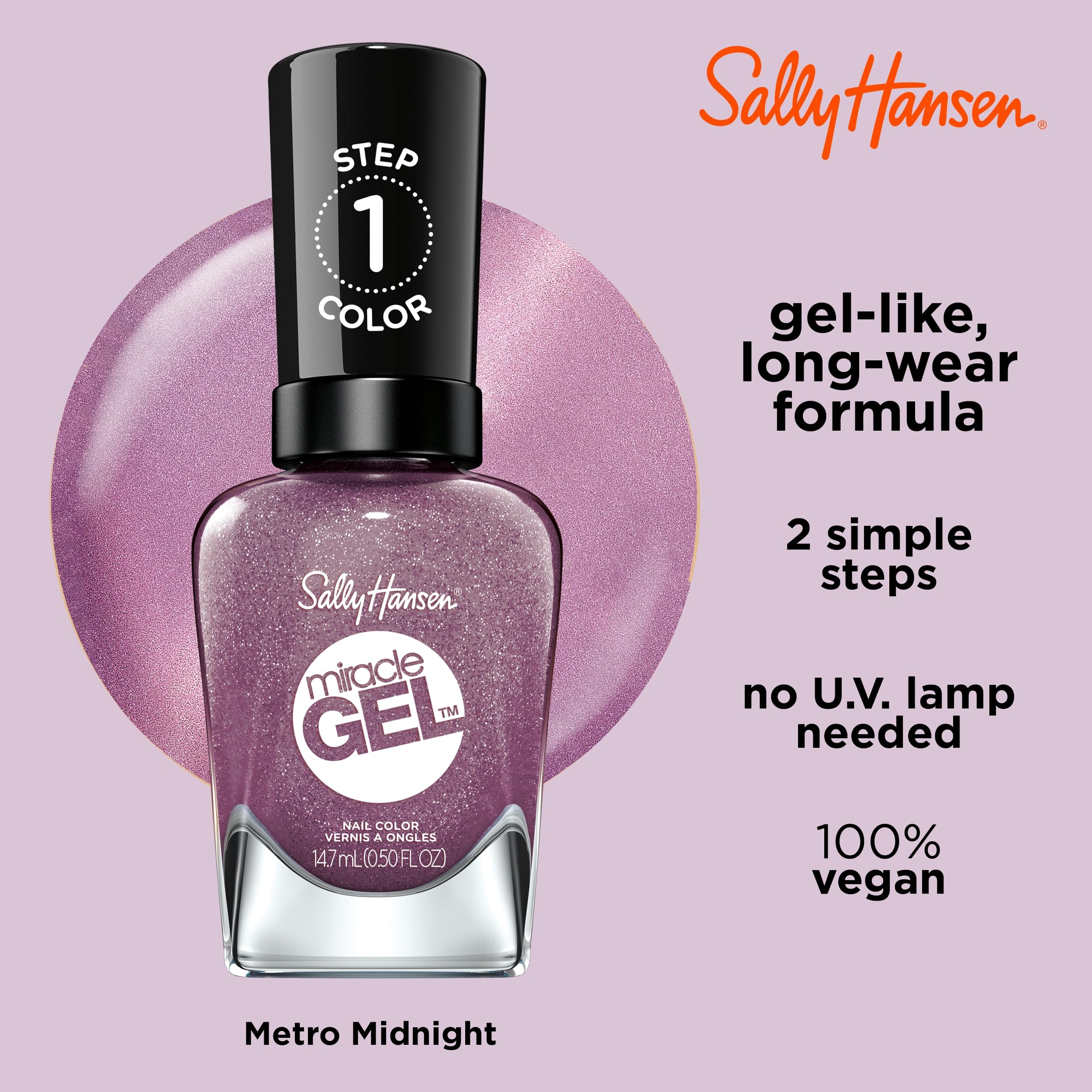 Foto 6 pulgar | Esmalte De Uñas Sally Hansen Miracle Gel™ Metro Midnight Purple - Venta Internacional.