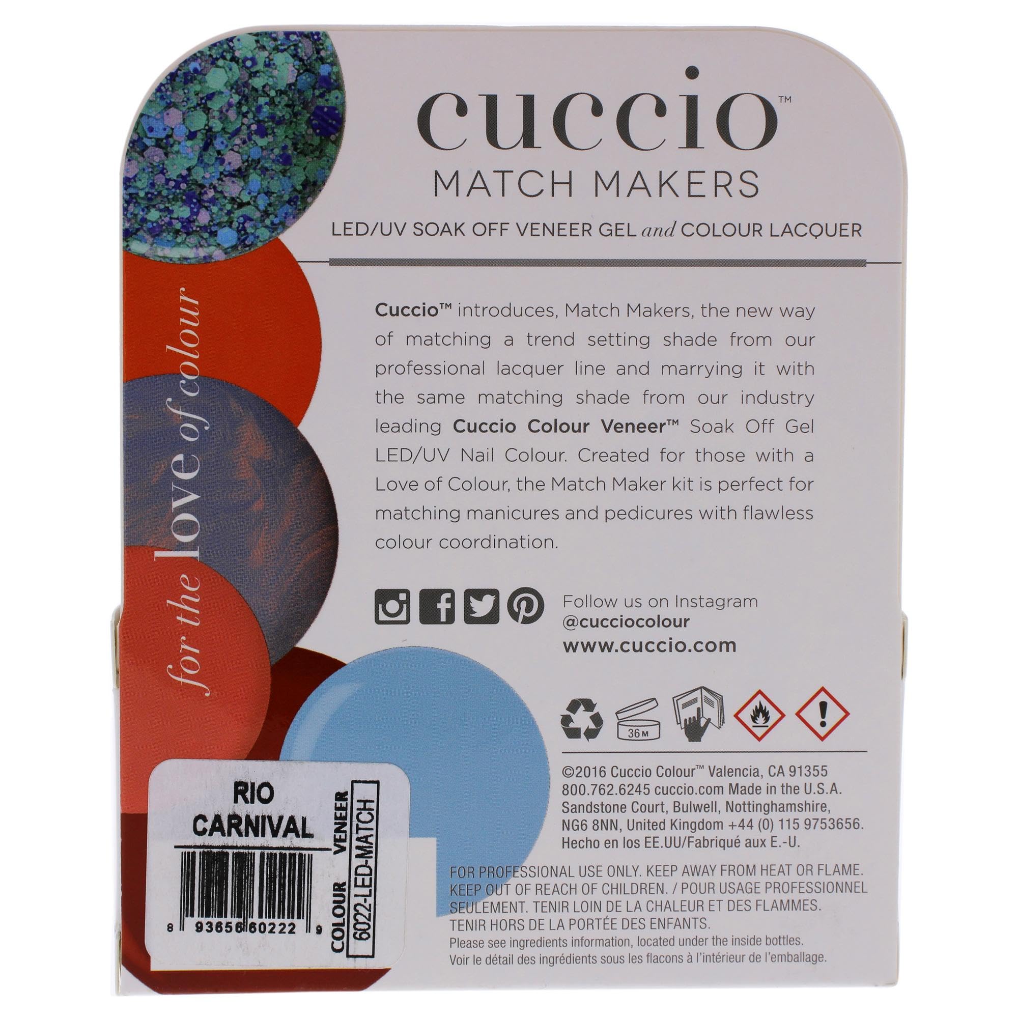 Foto 2 | Set De Esmaltes En Gel Para Laca Y Chapa De Uñas Cuccio Matchmaker Rio - Venta Internacional.